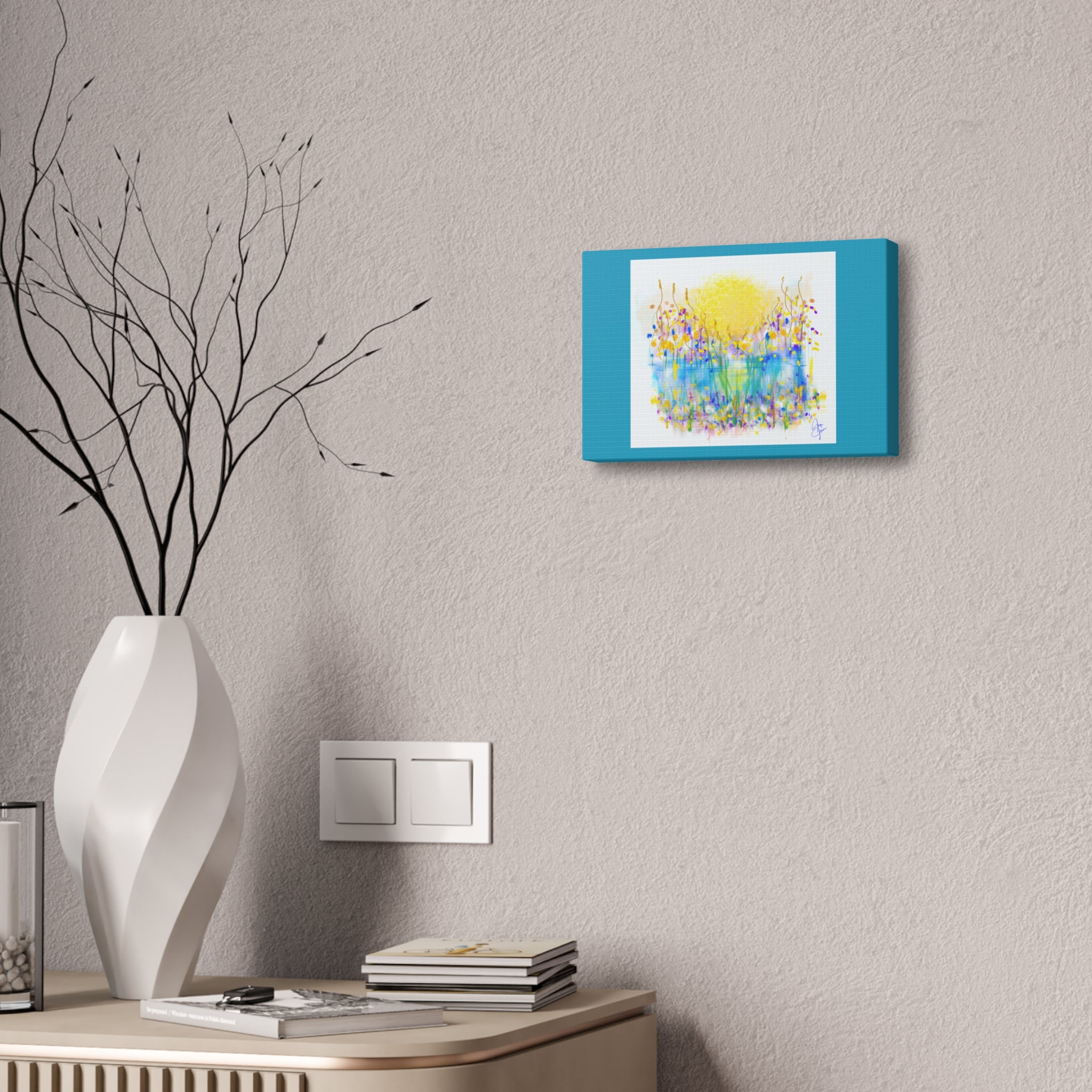 Sunburst Meadow Canvas Print — Vibrant Floral Wall Art