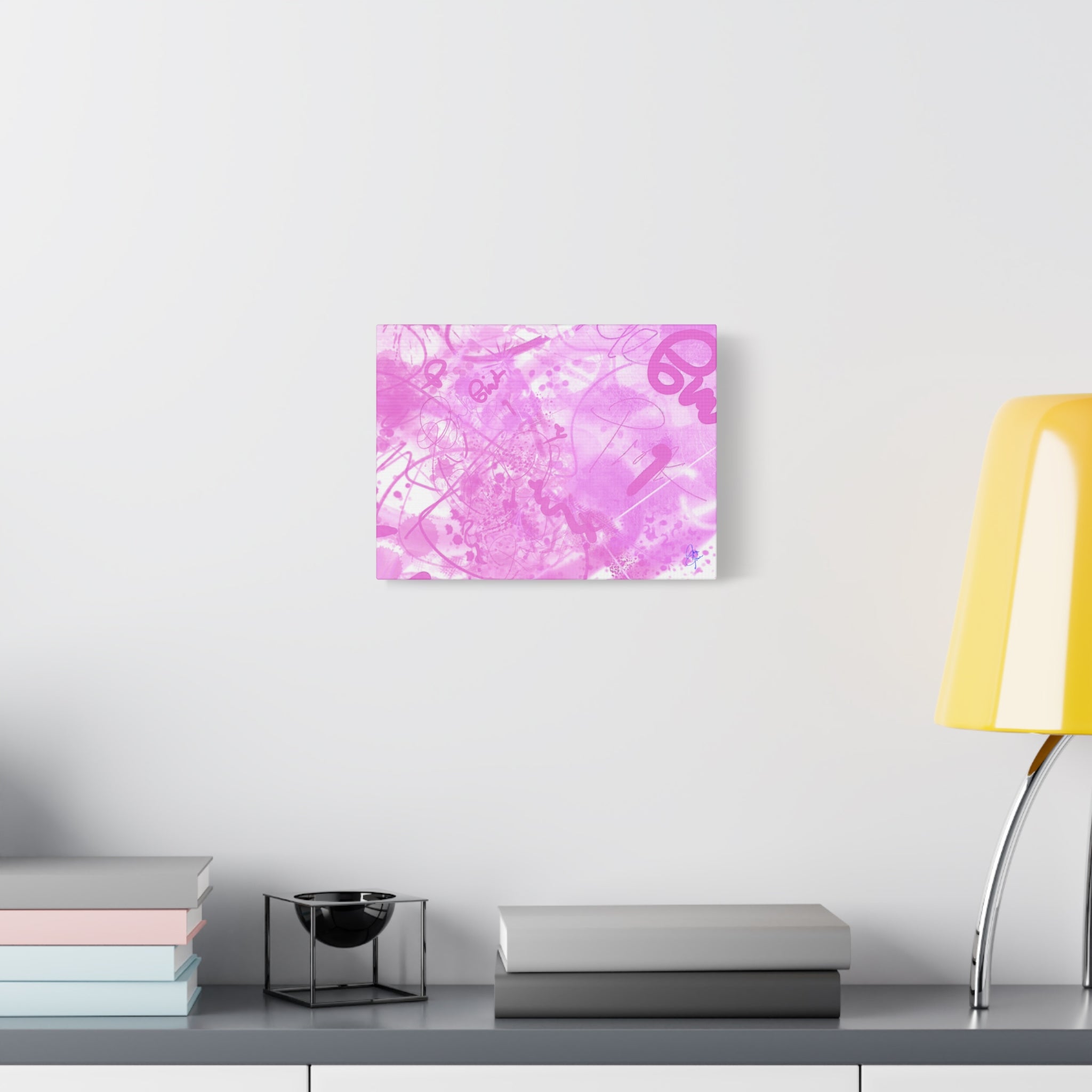 Pink Abstract Graffiti Matte Canvas
