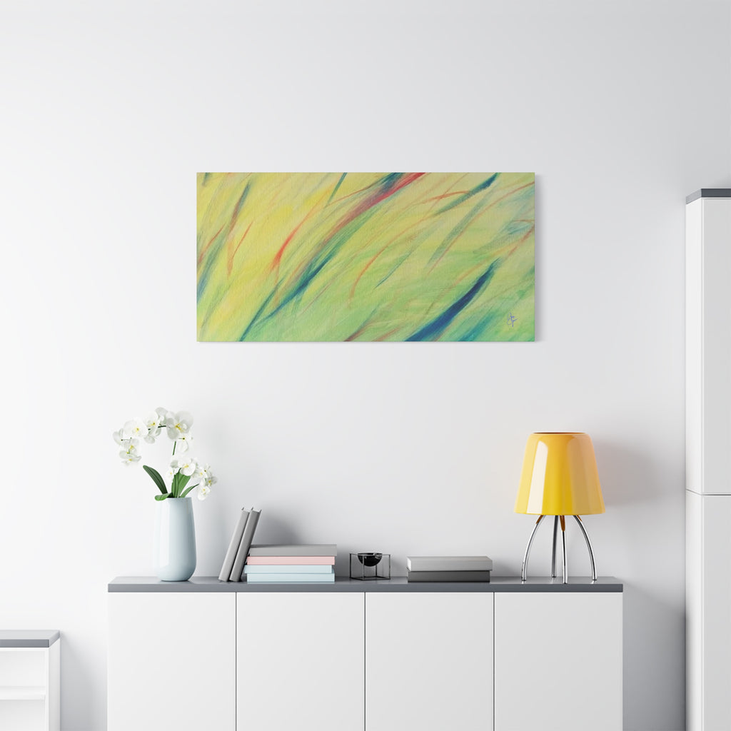 Abstract Windblown Grasses Matte Canvas Wall Art
