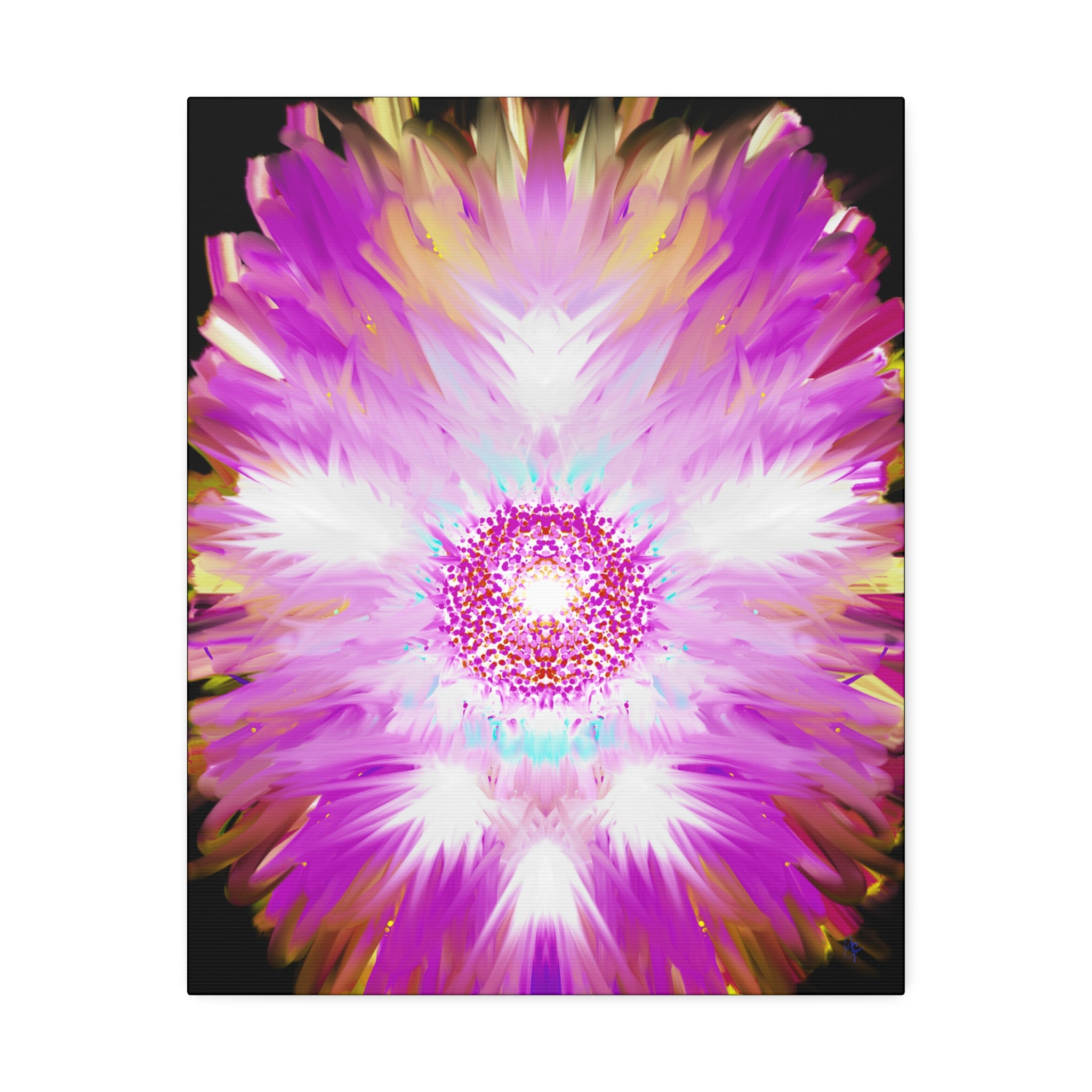 Pink Floral Mandala Canvas Print — Stretched Wall Art
