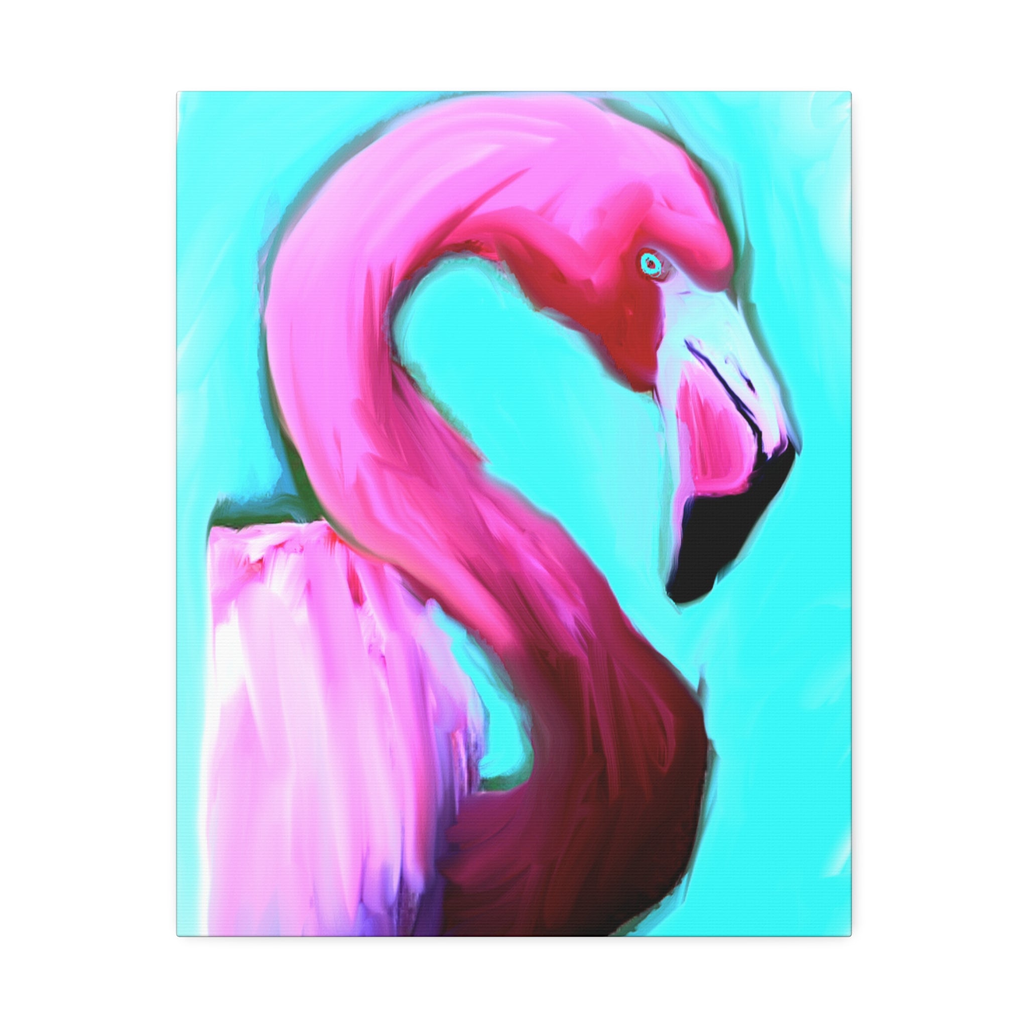 Pink Flamingo Canvas Wall Art – Tropical Bright Stretched Canvas