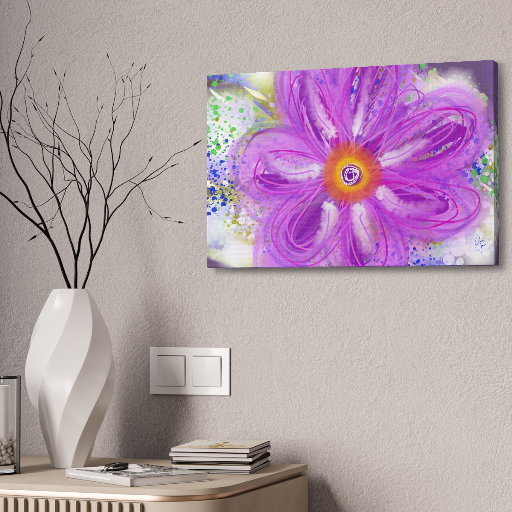 Purple Bloom Floral Canvas - Stretched 1.5" Wall Art