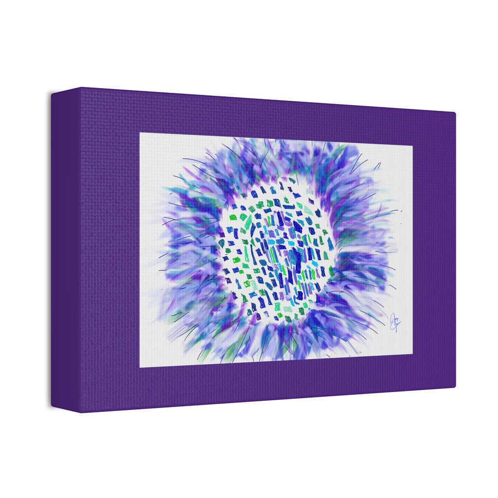 Abstract Blue-Purple Burst Canvas Stretched Art