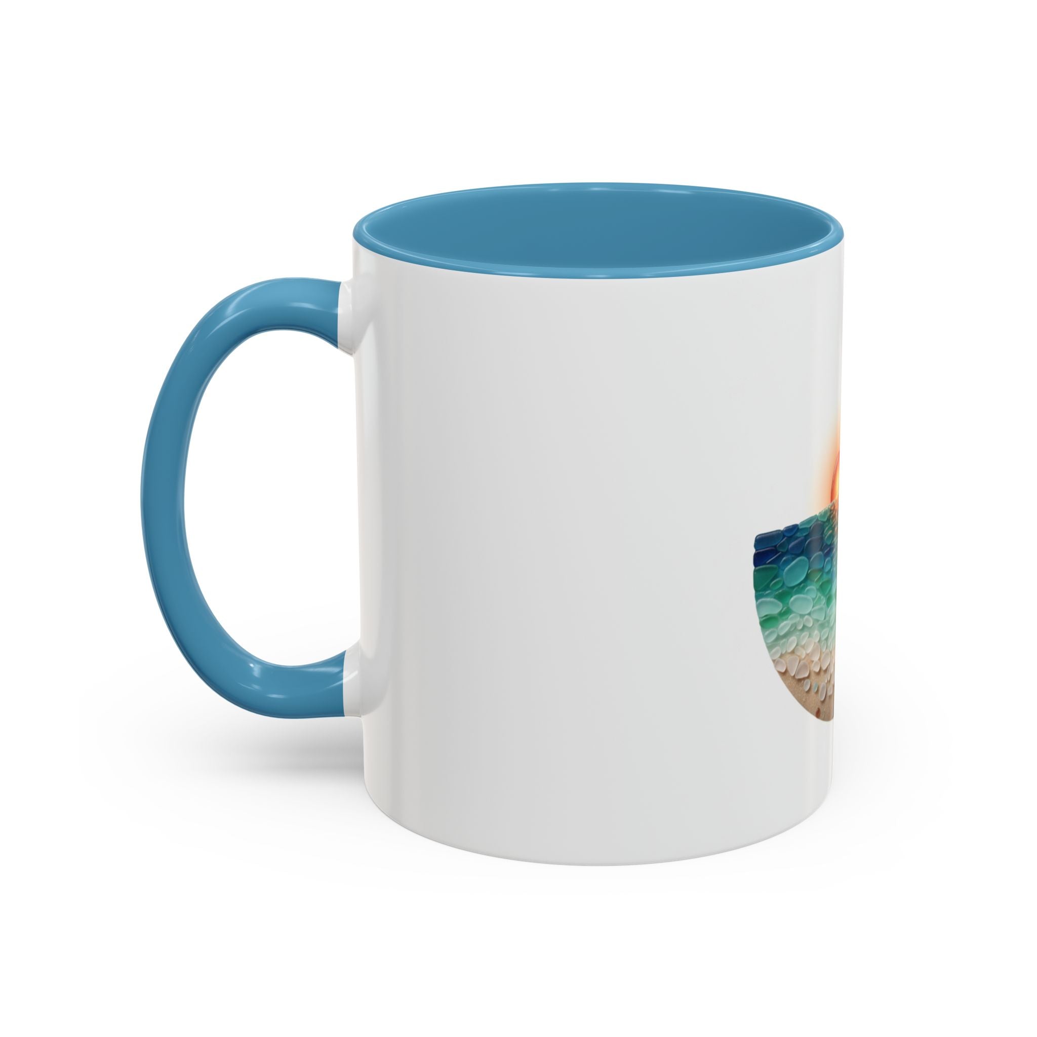 Sunset Beach Coffee Mug — Tropical Palm Ocean Sunrise Accent Mug (11/15oz)