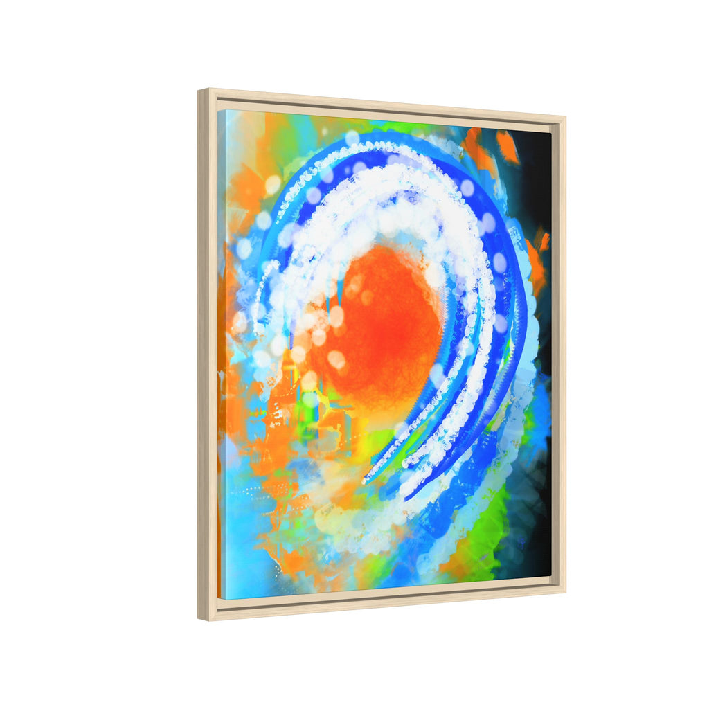 Abstract Ocean Wave Matte Canvas Print — Framed Multi‑Color Wall Art