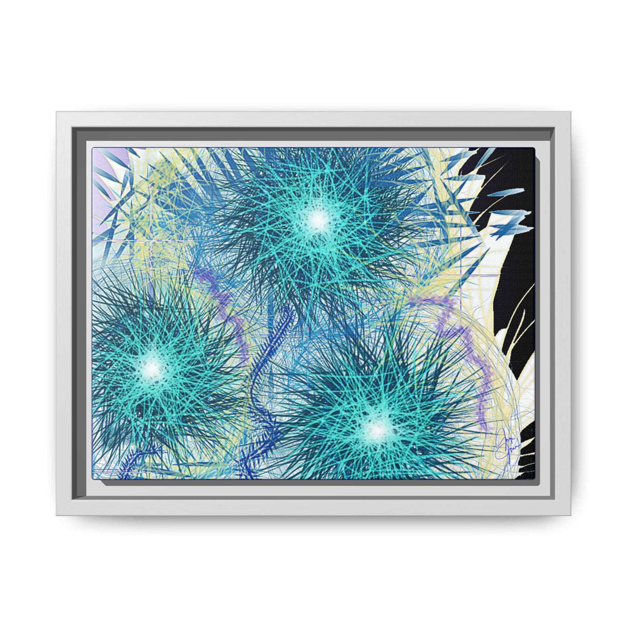 Dandelion Abstract Print Matte Canvas Framed Wall Art