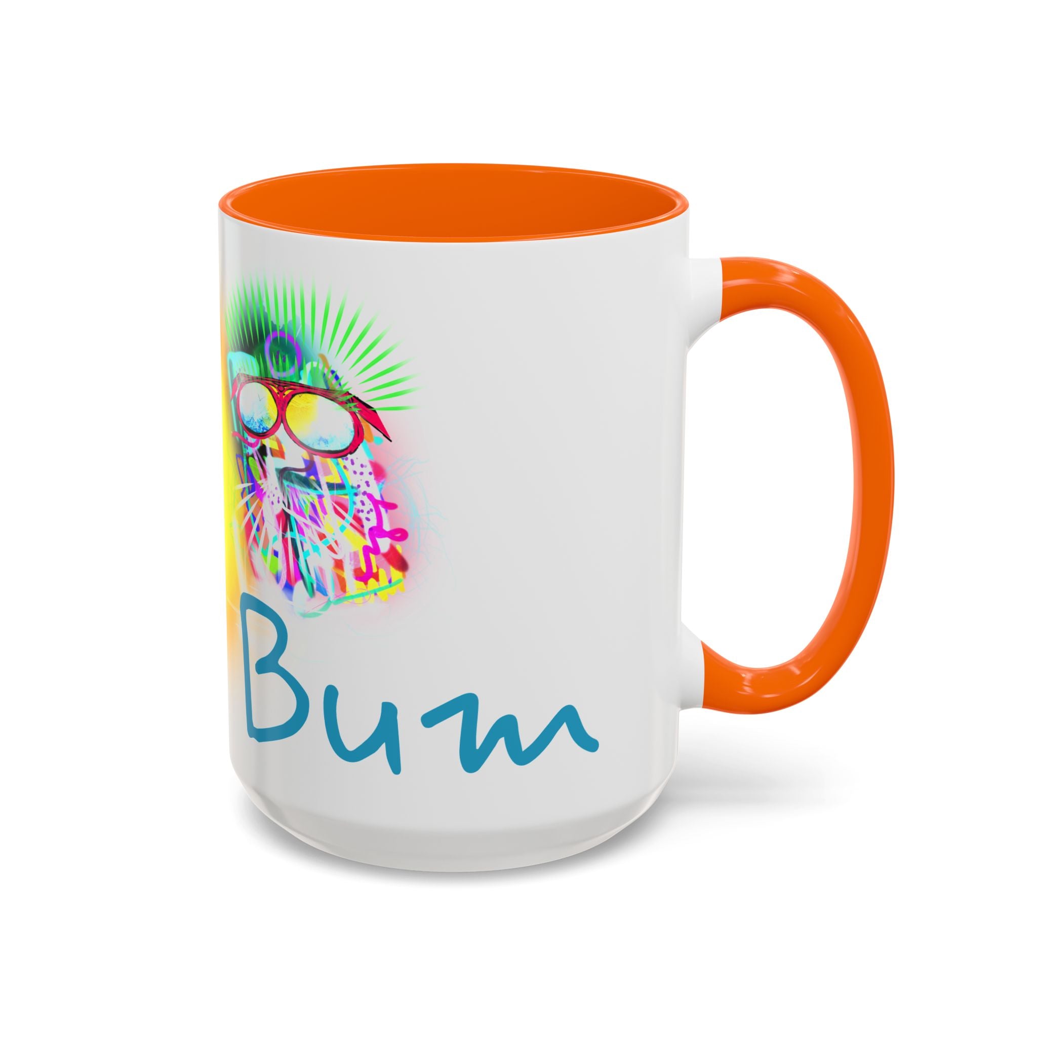 Beach Bum Coffee Mug — Colorful Retro Skull Design (11/15oz)