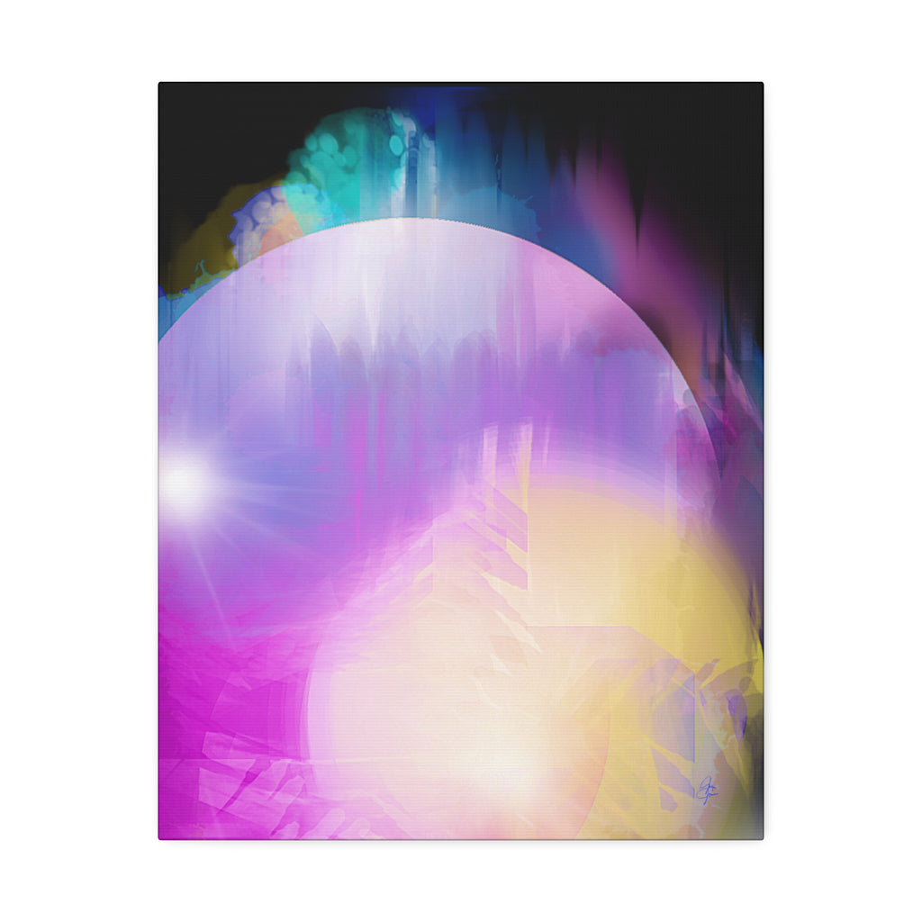 Abstract Aurora Canvas Print — Vibrant Pink & Purple Stretched Wall Art