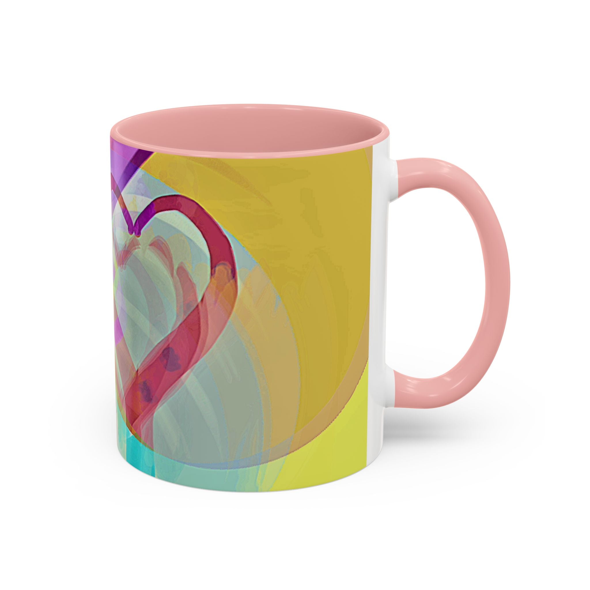 Colorful Heart Coffee Mug – Vibrant Abstract Love Accent Mug (11/15oz)
