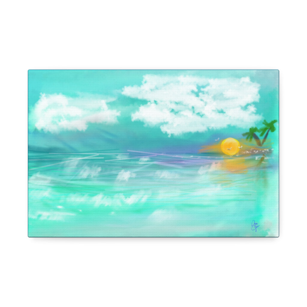 Tropical Sunset Beach Canvas — Stretched 1.5" Wall Art