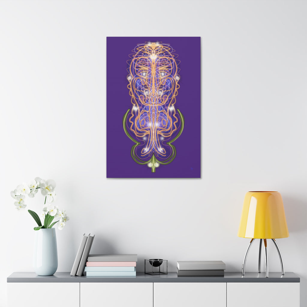 Mystic Symmetry Canvas — Abstract Spiritual Wall Art on Teal