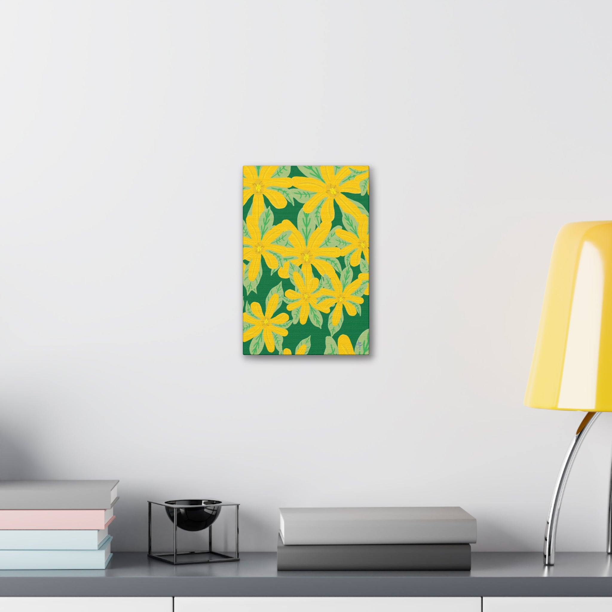 Yellow Daisy Canvas Wall Art — Bright Floral Stretched Canvas (1.5" Depth)