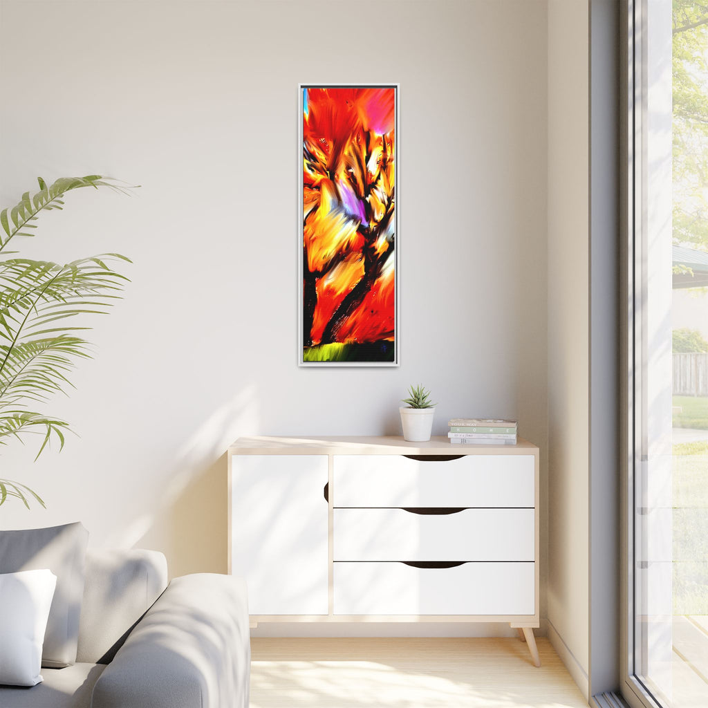 Framed Matte Canvas Print — Vibrant Tree Landscape