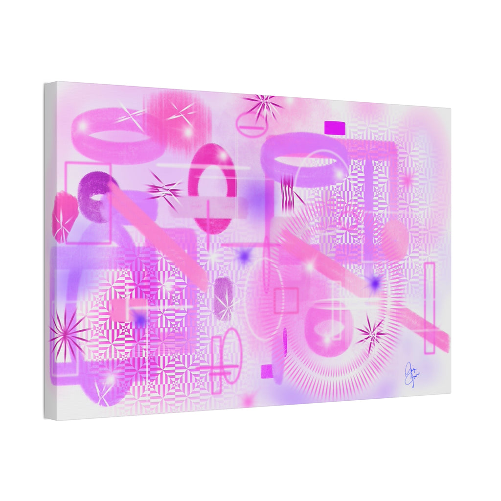 Abstract Pink Dream Canvas Wall Art — Modern Pastel Geometric Print
