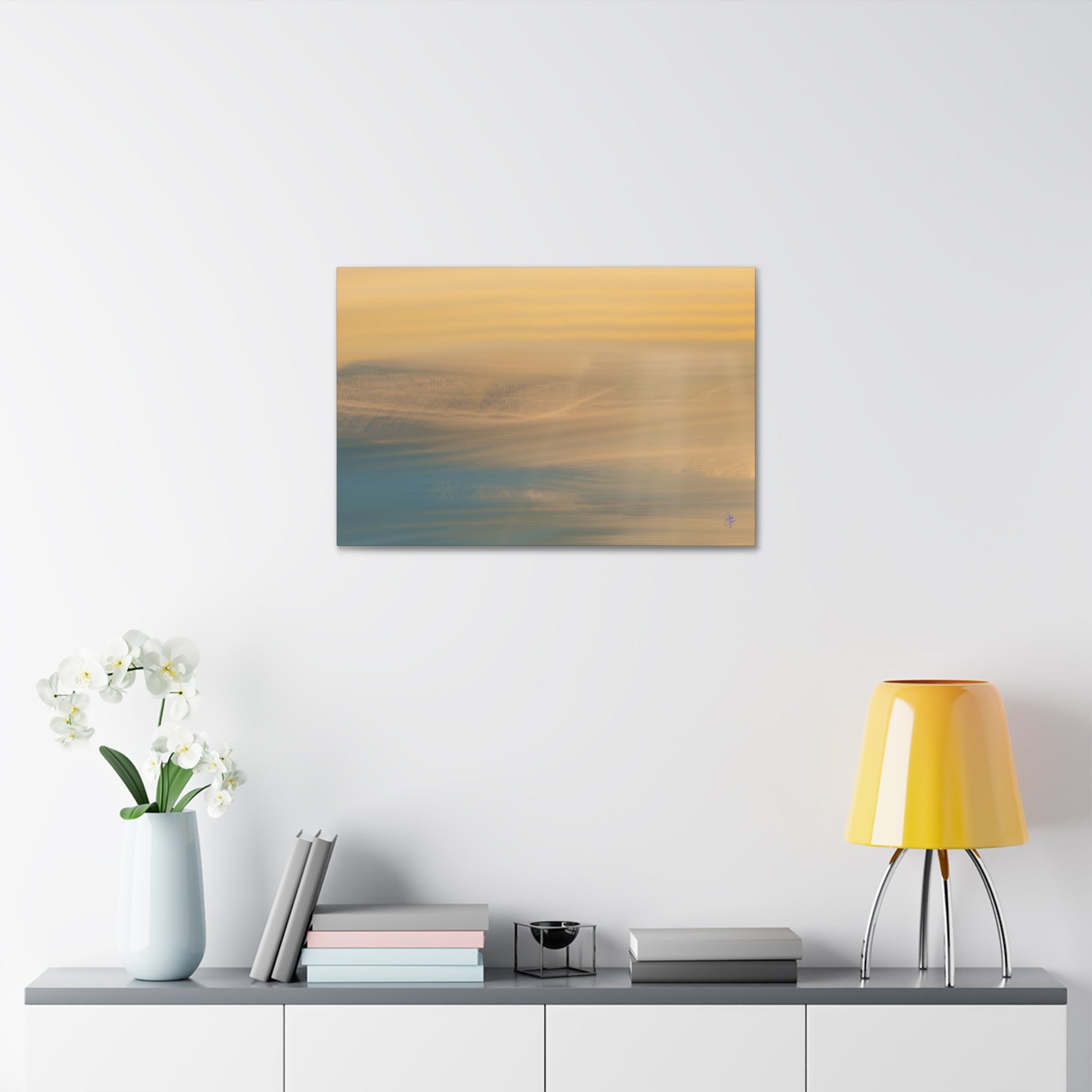 Sunset Blur Abstract Canvas Print – Warm Coastal Wall Art