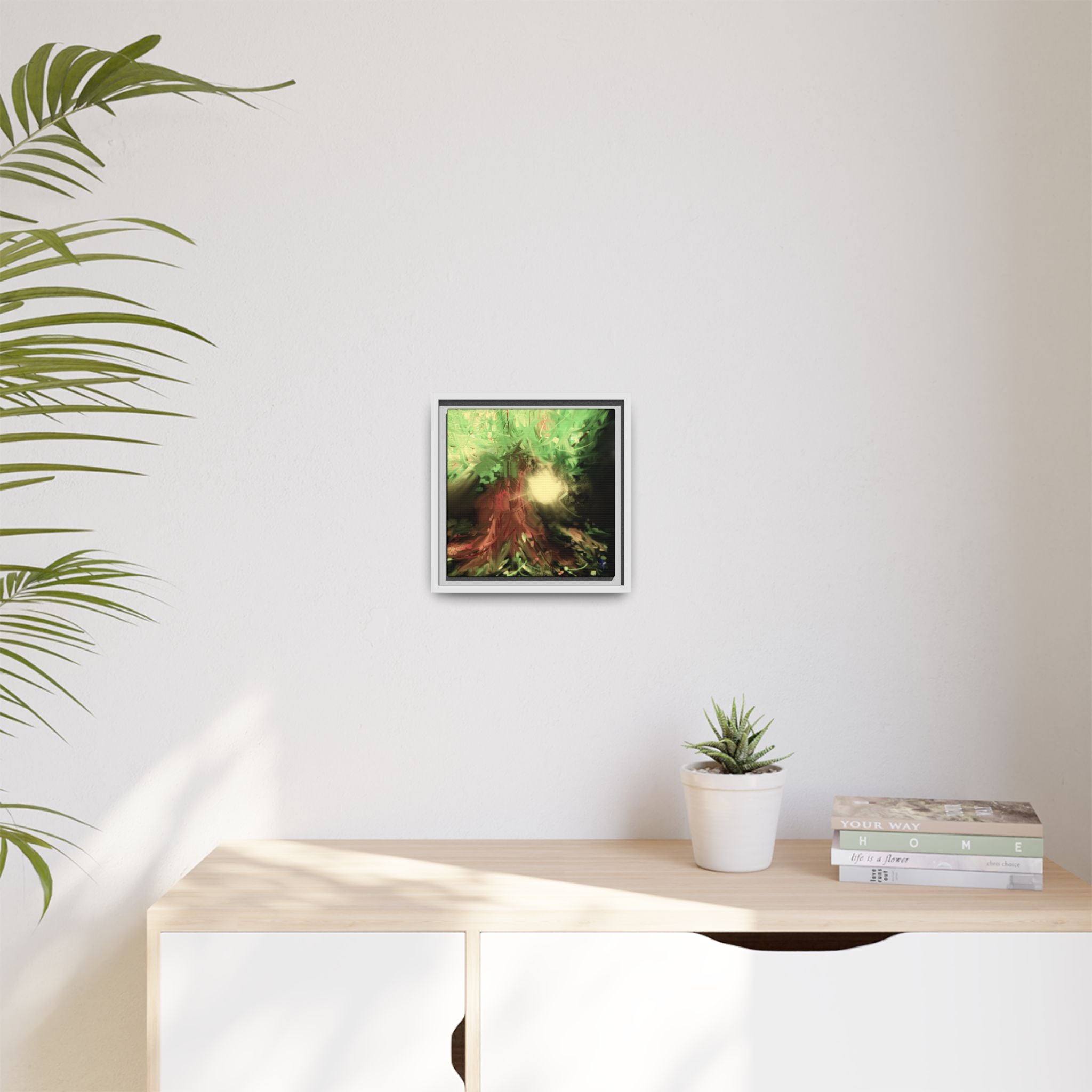 Sunset Tree Matte Canvas Framed Wall Art