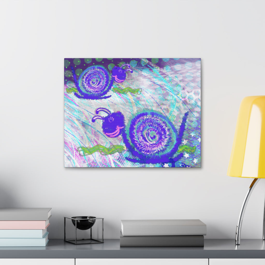 Cute Snail Nursery Wall Art Canvas – Stretched 1.5"