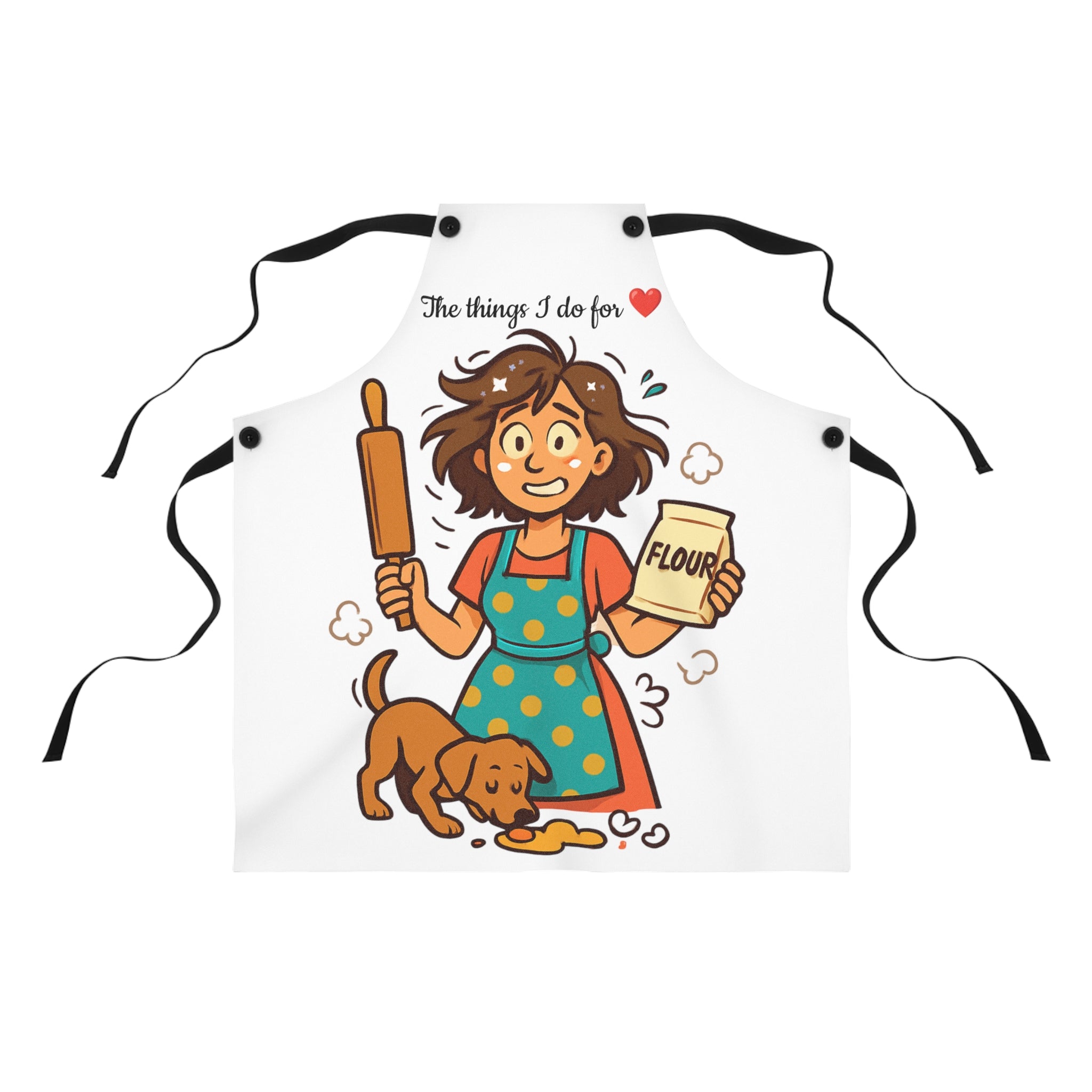 Baking Mom Apron — "The Things I Do For Love" Cute Baking Chef Apron