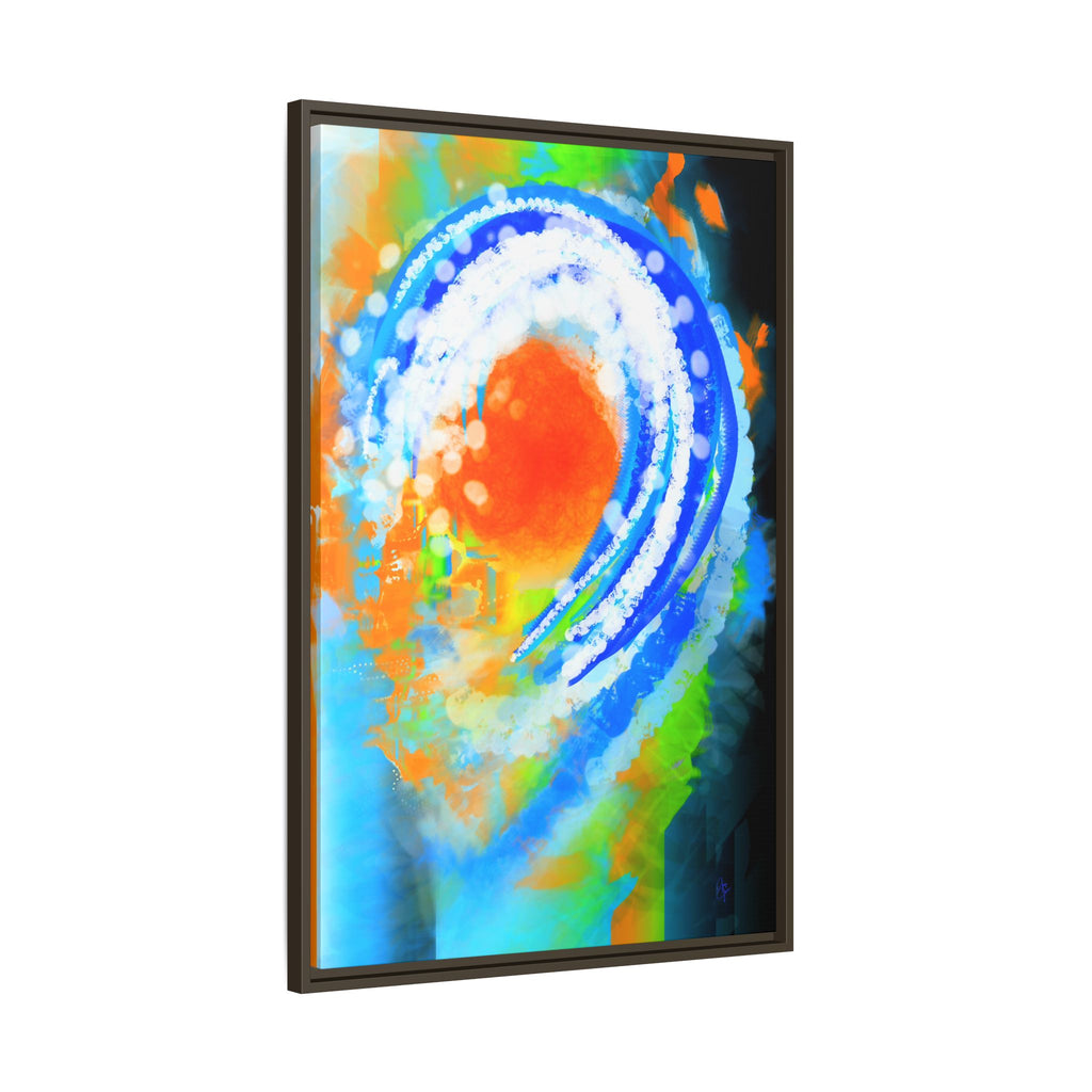 Abstract Ocean Wave Matte Canvas Print — Framed Multi‑Color Wall Art