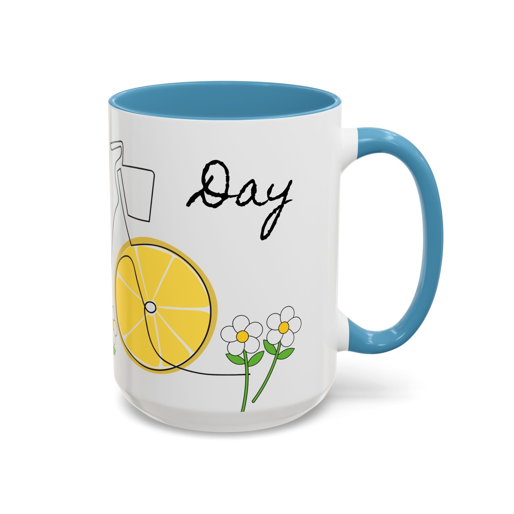 Lemon Bike Coffee Mug — 'Happy Day' Accent Ceramic Mug (11/15oz)