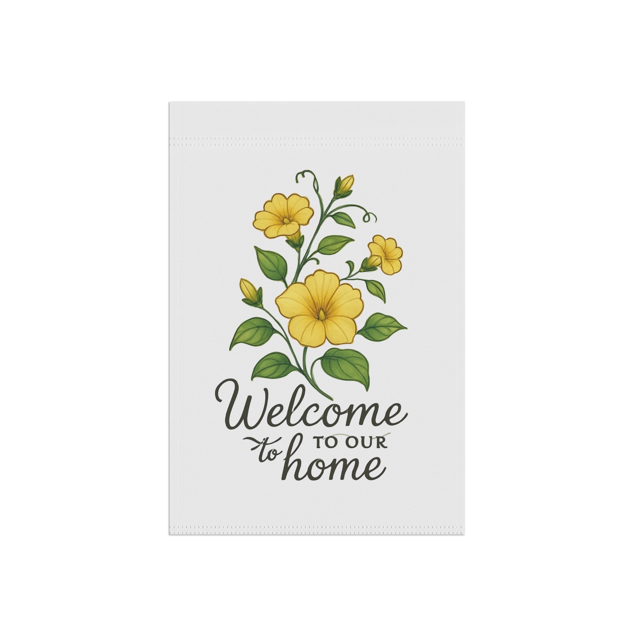 Welcome to Our Home Yellow Floral Garden Flag