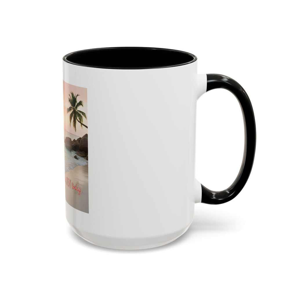Tropical Beach Coffee Mug — Sunset Palm Ocean Accent Mug (11/15 oz)