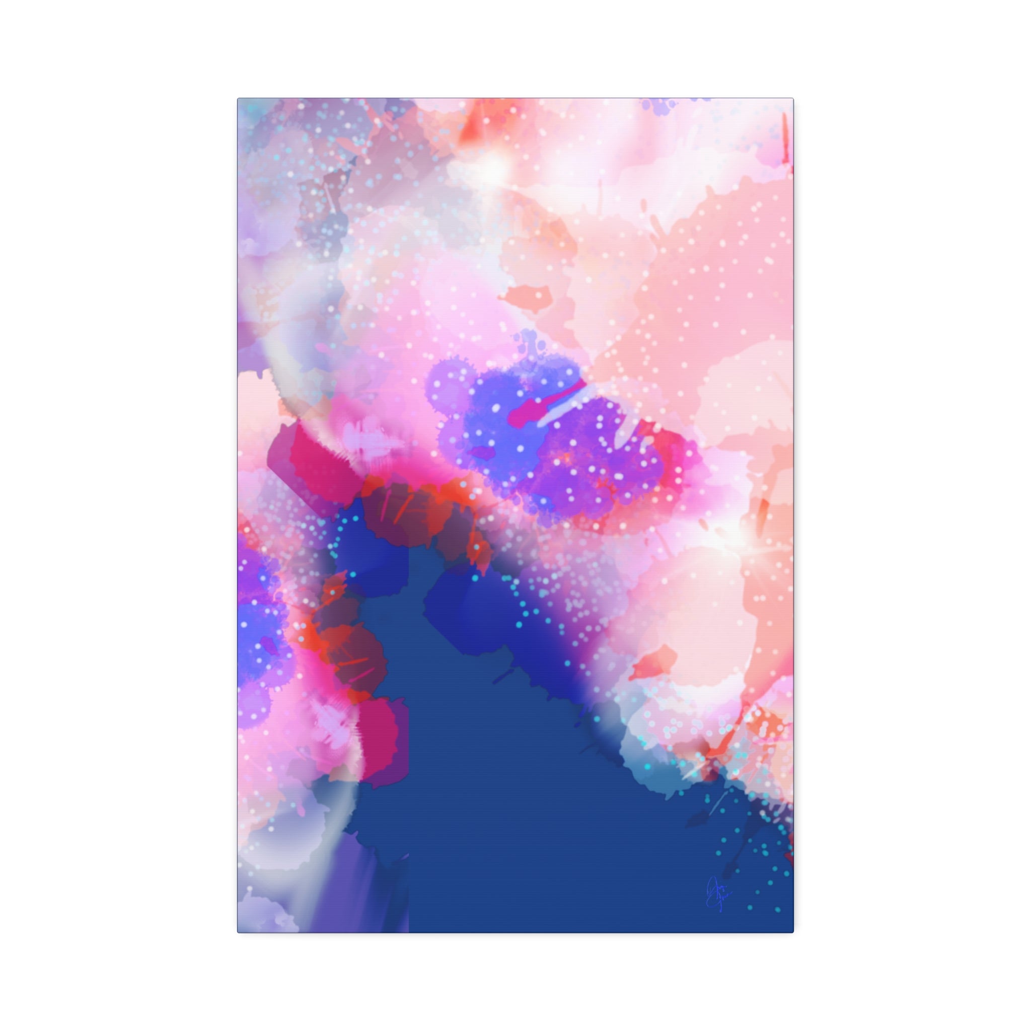 Abstract Pink Watercolor Canvas Wall Art - Stretched 1.5"