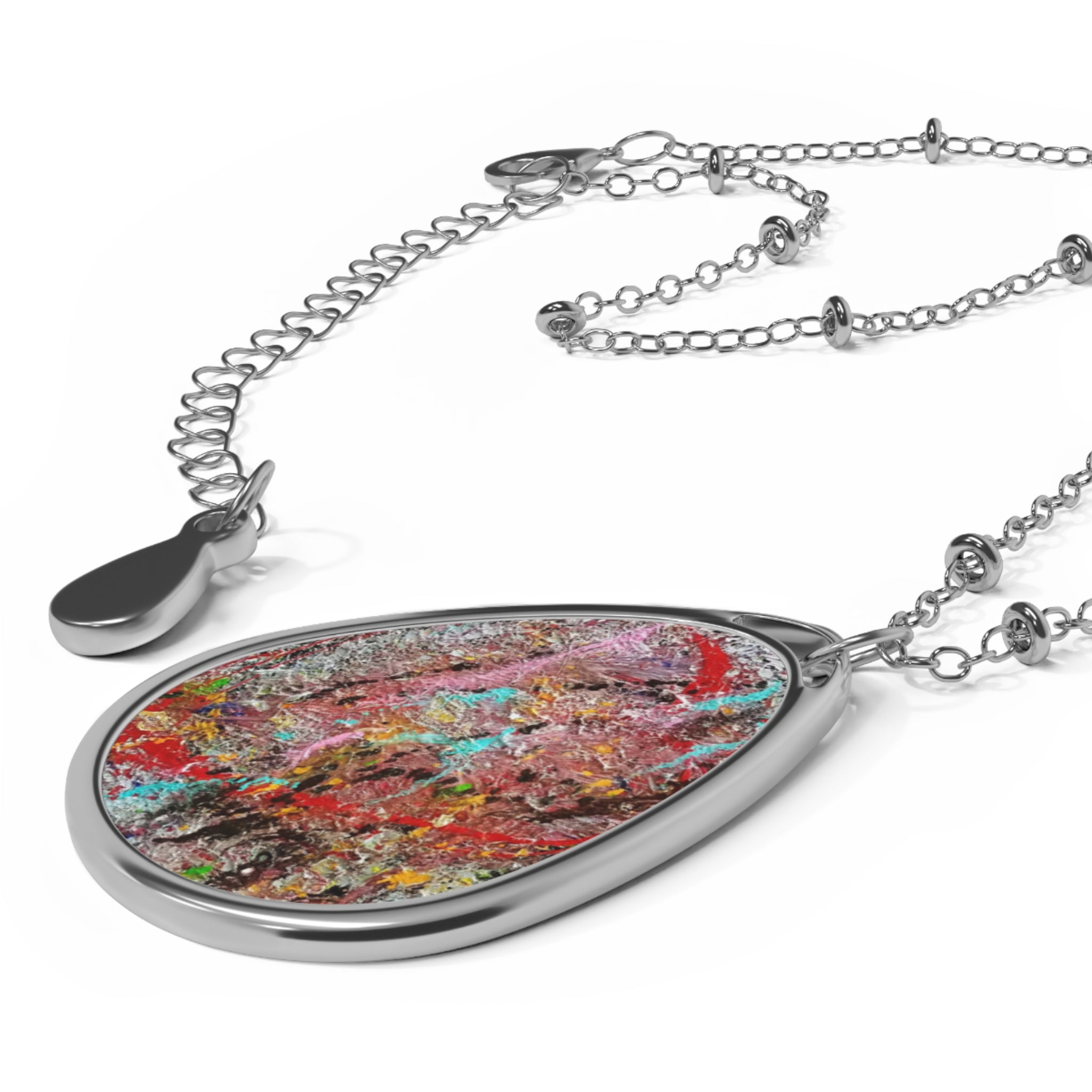 Broken Heart Oval Necklace — Artist Angie Jones Pendant