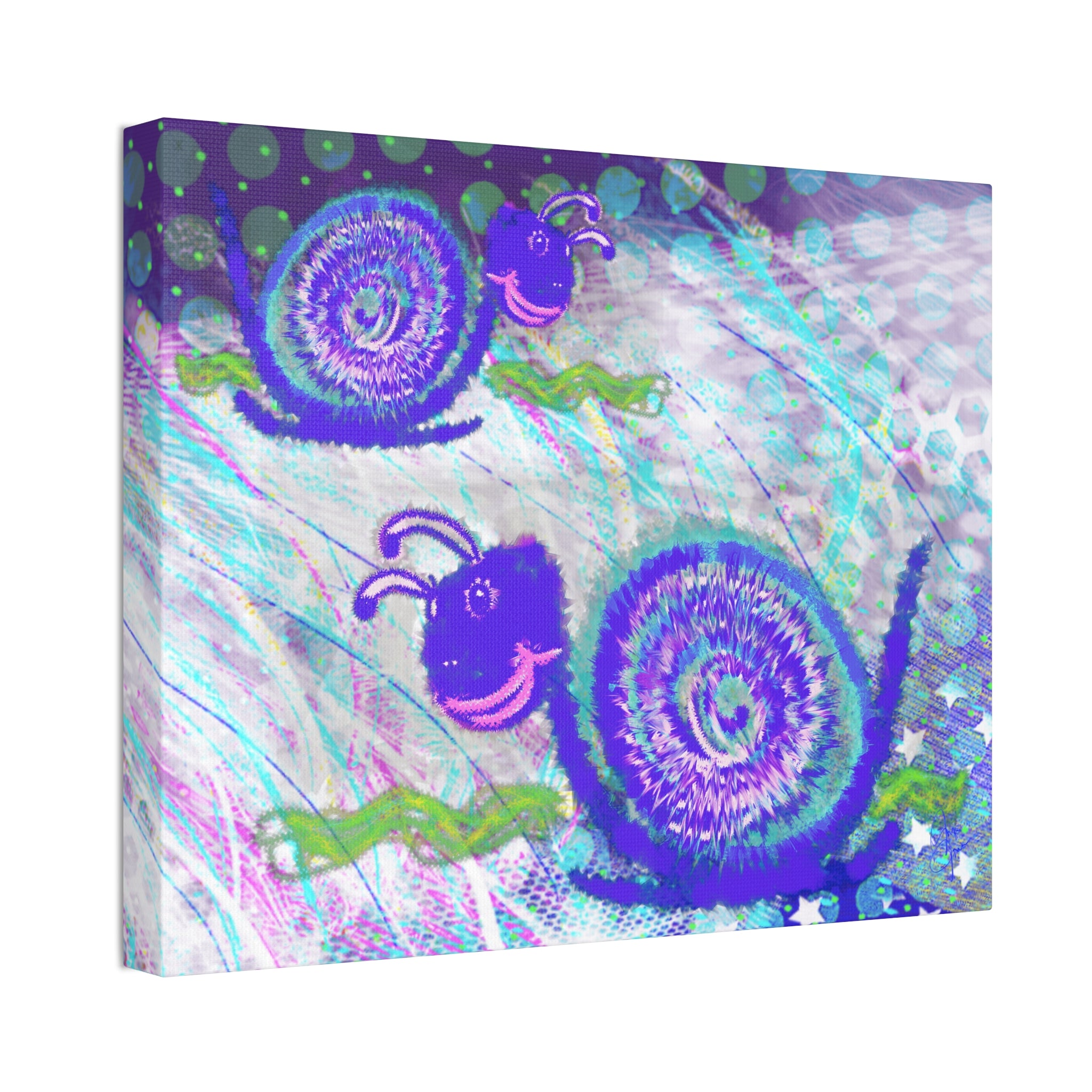 Cute Snail Nursery Wall Art Canvas – Stretched 1.5"