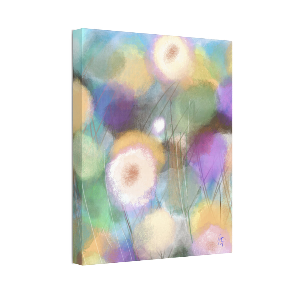 Floral Pastel Canvas Print — Dreamy Watercolor Dandelion Wall Art (1.5" Stretched)