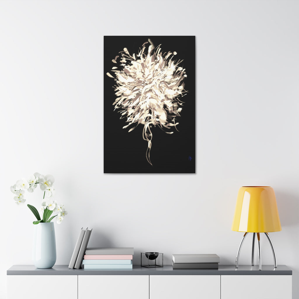 Abstract Floral Canvas Print – Neutral Burst Wall Art, Stretched 1.5"