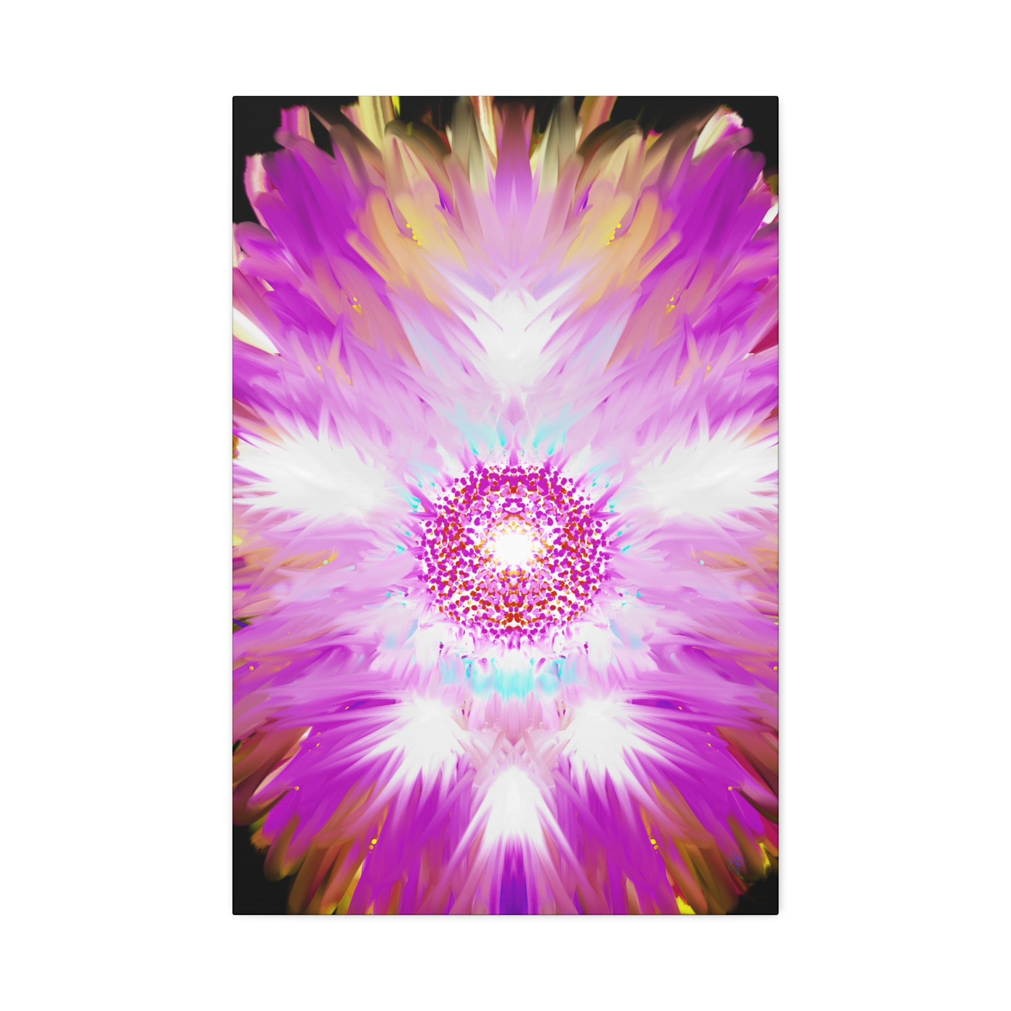 Pink Floral Mandala Canvas Print — Stretched Wall Art