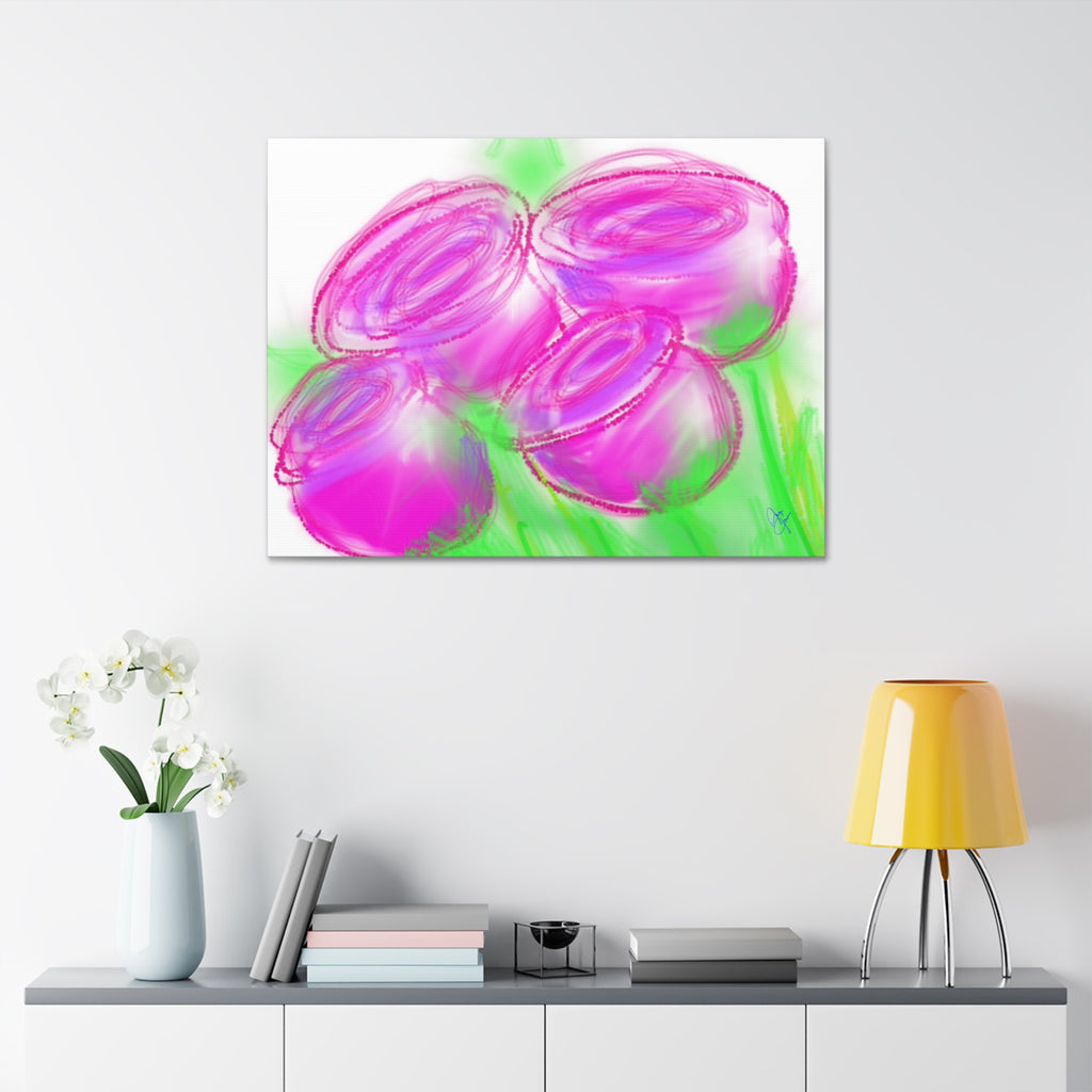Pink Bloom Abstract Canvas