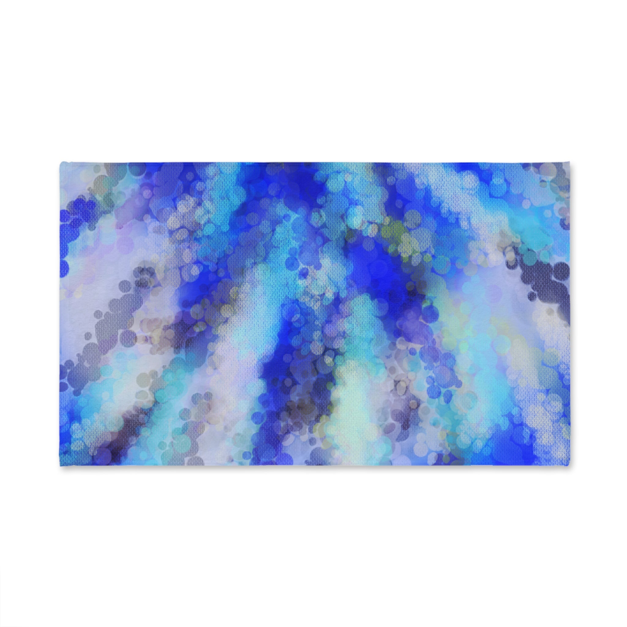 Blue Watercolor Burst Hand Towel — Abstract Ocean Tie-Dye Bathroom Accent