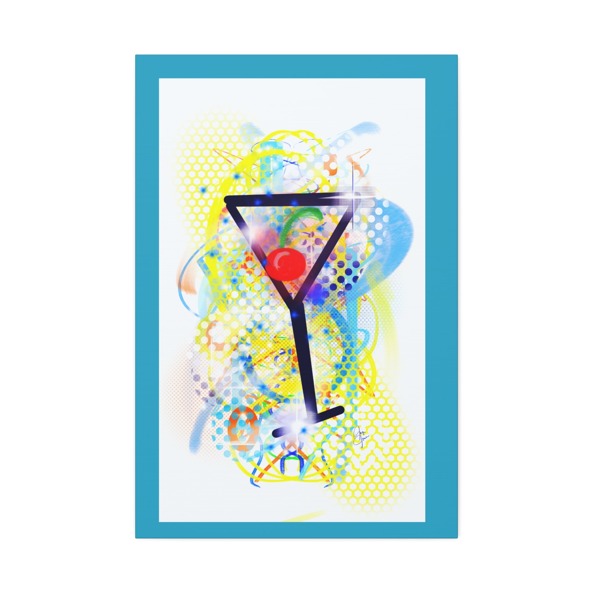 Martini Pop Art Canvas Print — Colorful Cocktail Wall Art (Stretched Canvas 1.5")
