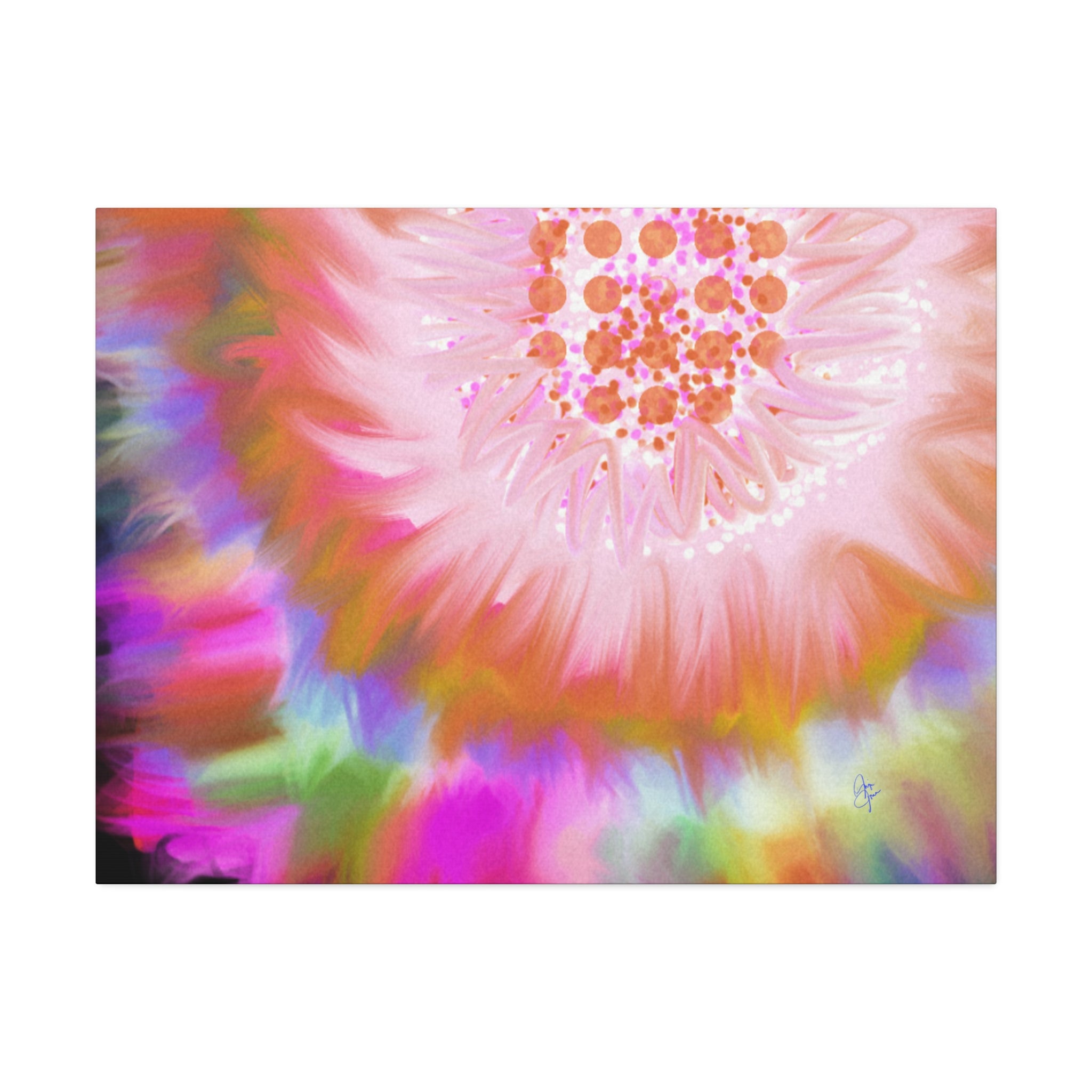 Abstract Floral Burst Canvas Stretched 1.5" — Colorful Sunflower Wall Art