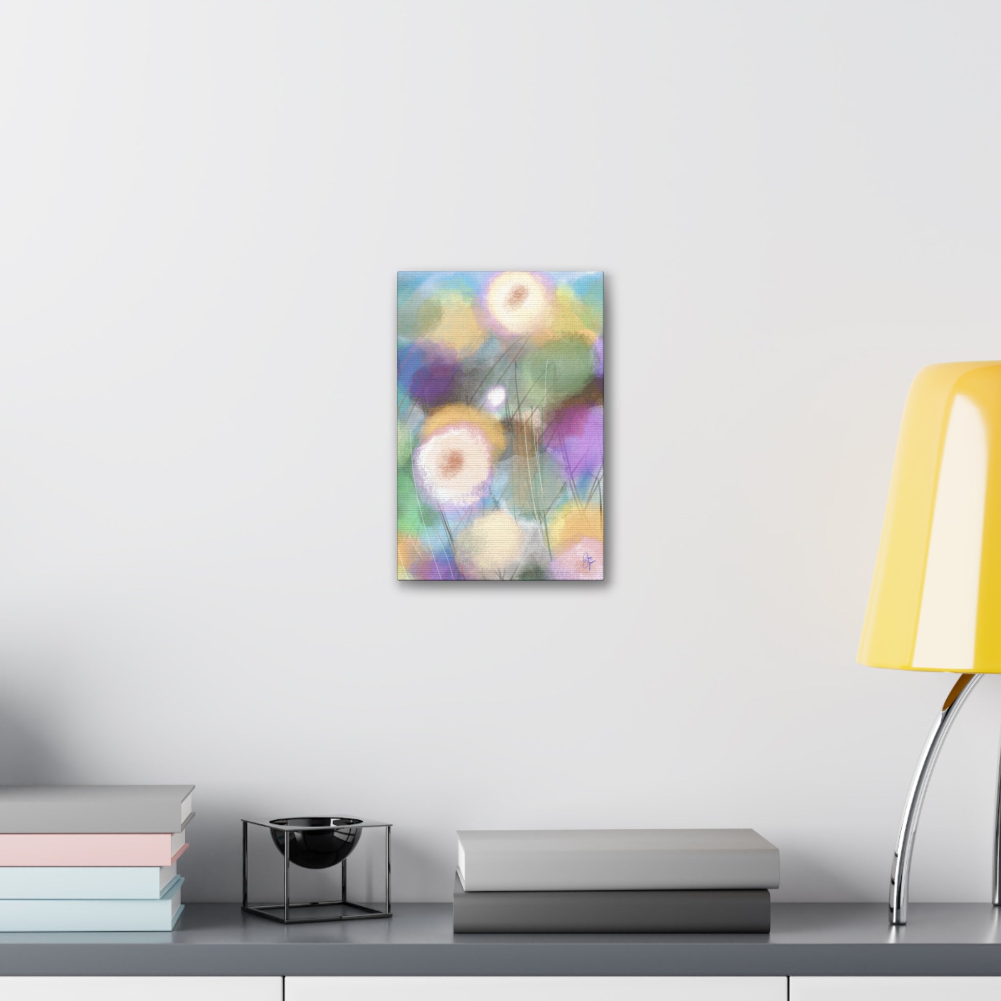 Floral Pastel Canvas Print — Dreamy Watercolor Dandelion Wall Art (1.5" Stretched)