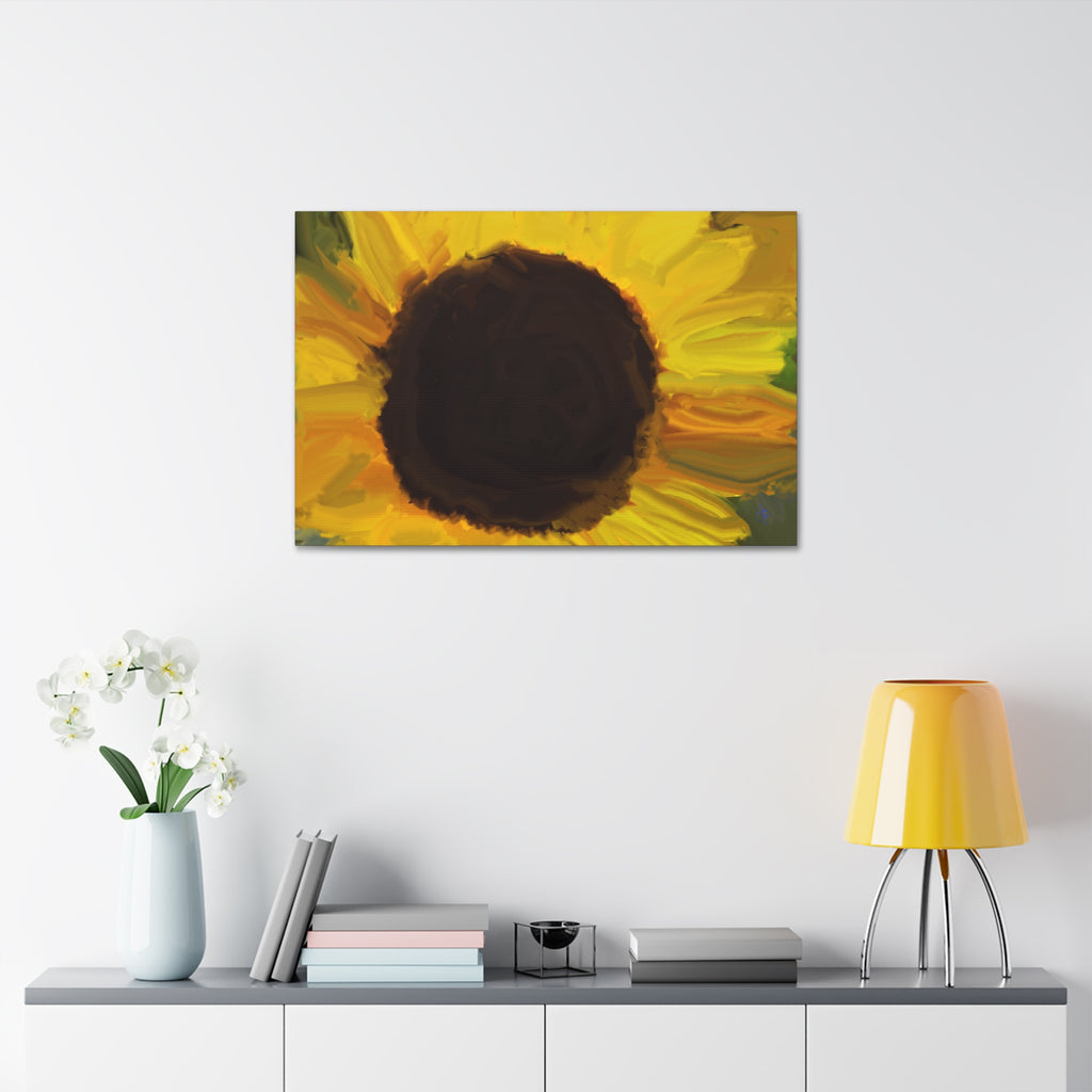 Sunflower Close-Up Canvas Stretched Wall Art