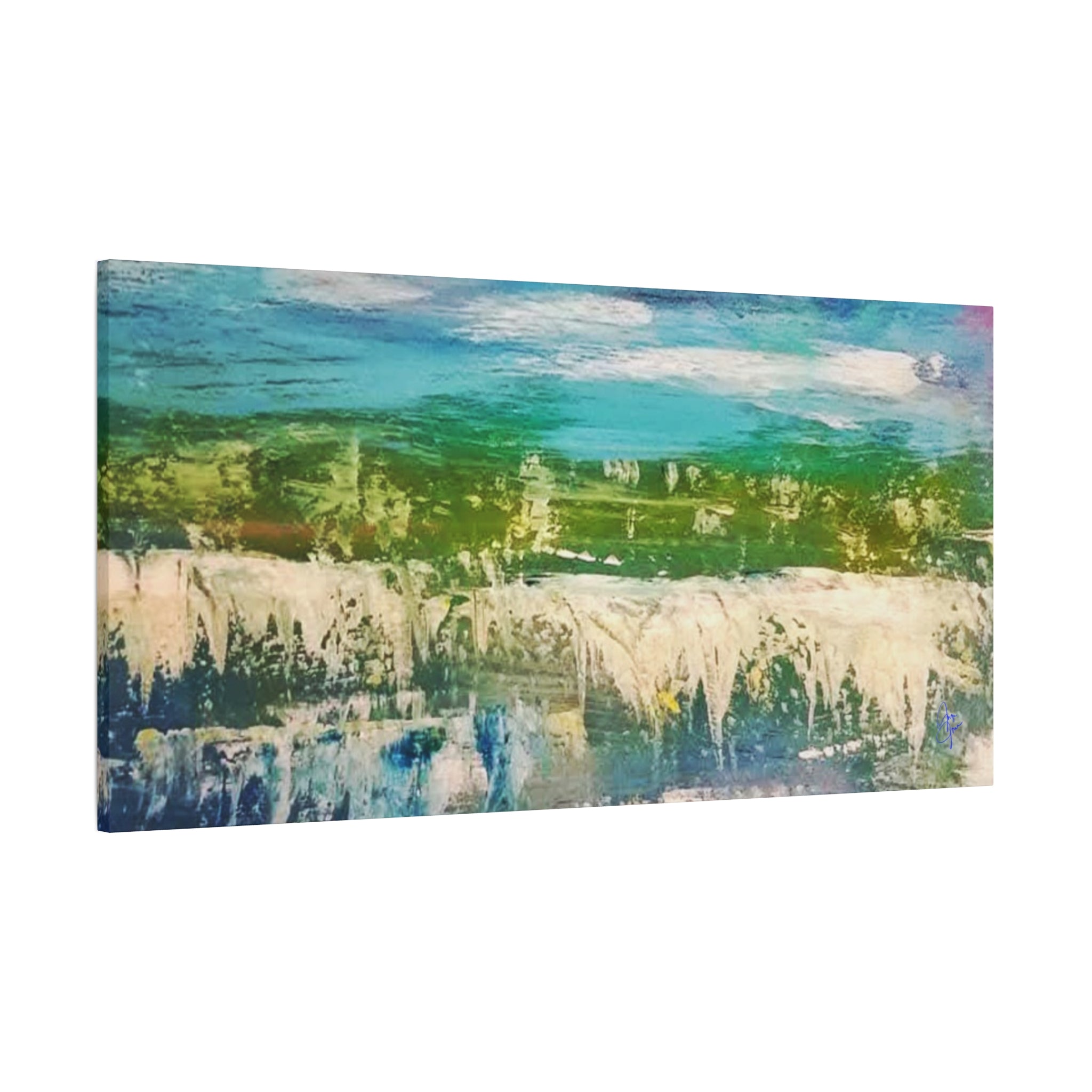 Coastal Abstract Landscape Matte Canvas Print — Stretched 1.25"