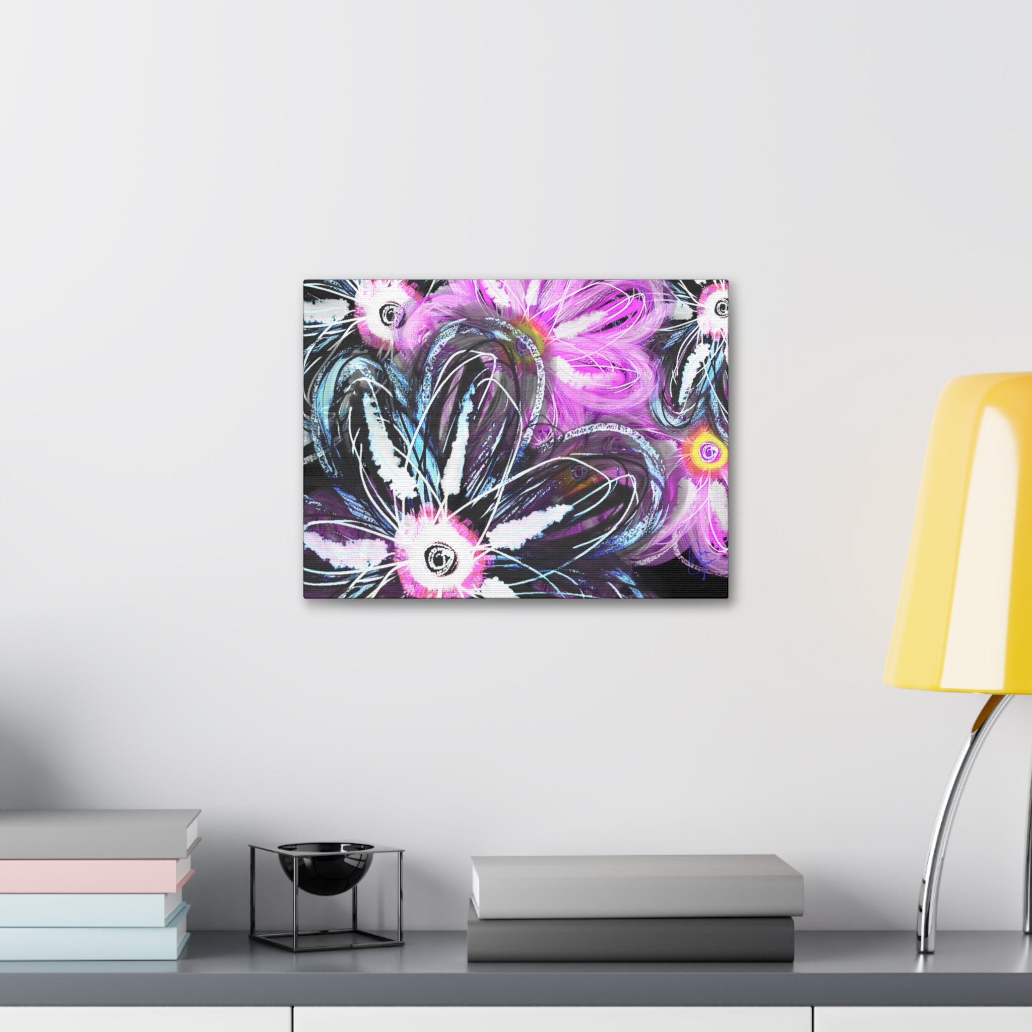Floral Neon Abstract Canvas