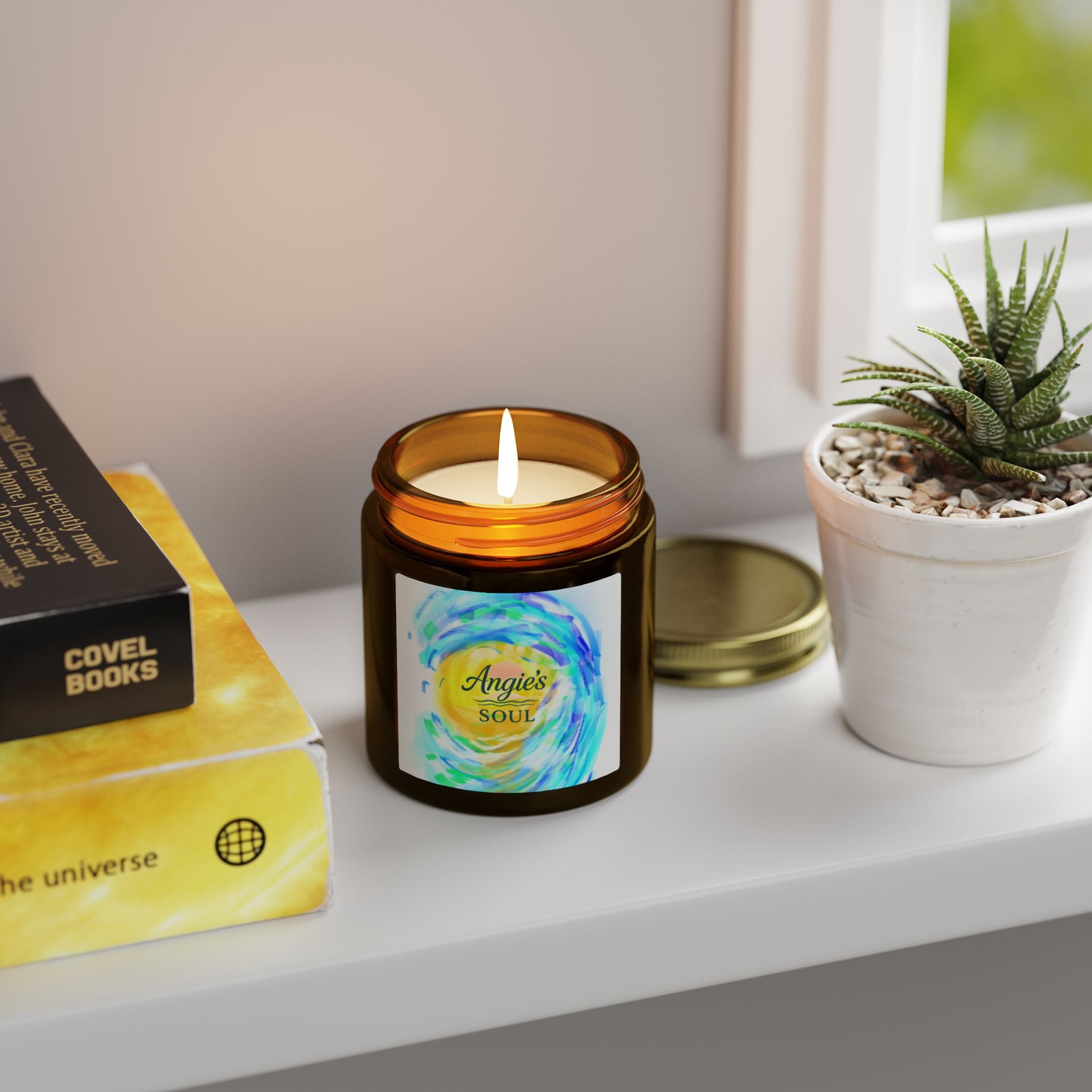 Coconut Apricot Scented Candle (4oz/9oz) — "Angie’s Soul" Jar Candle