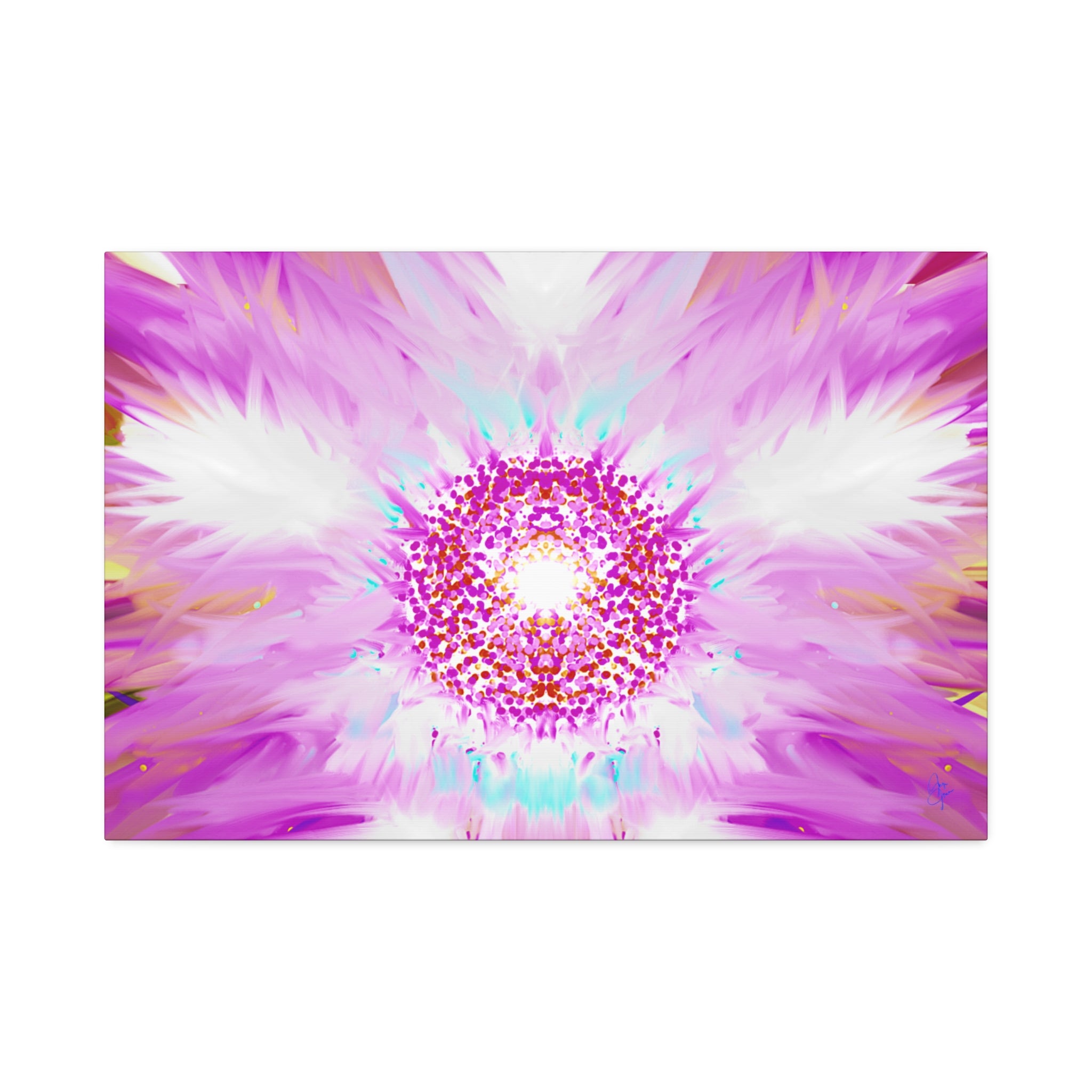 Pink Floral Mandala Canvas Print — Stretched Wall Art