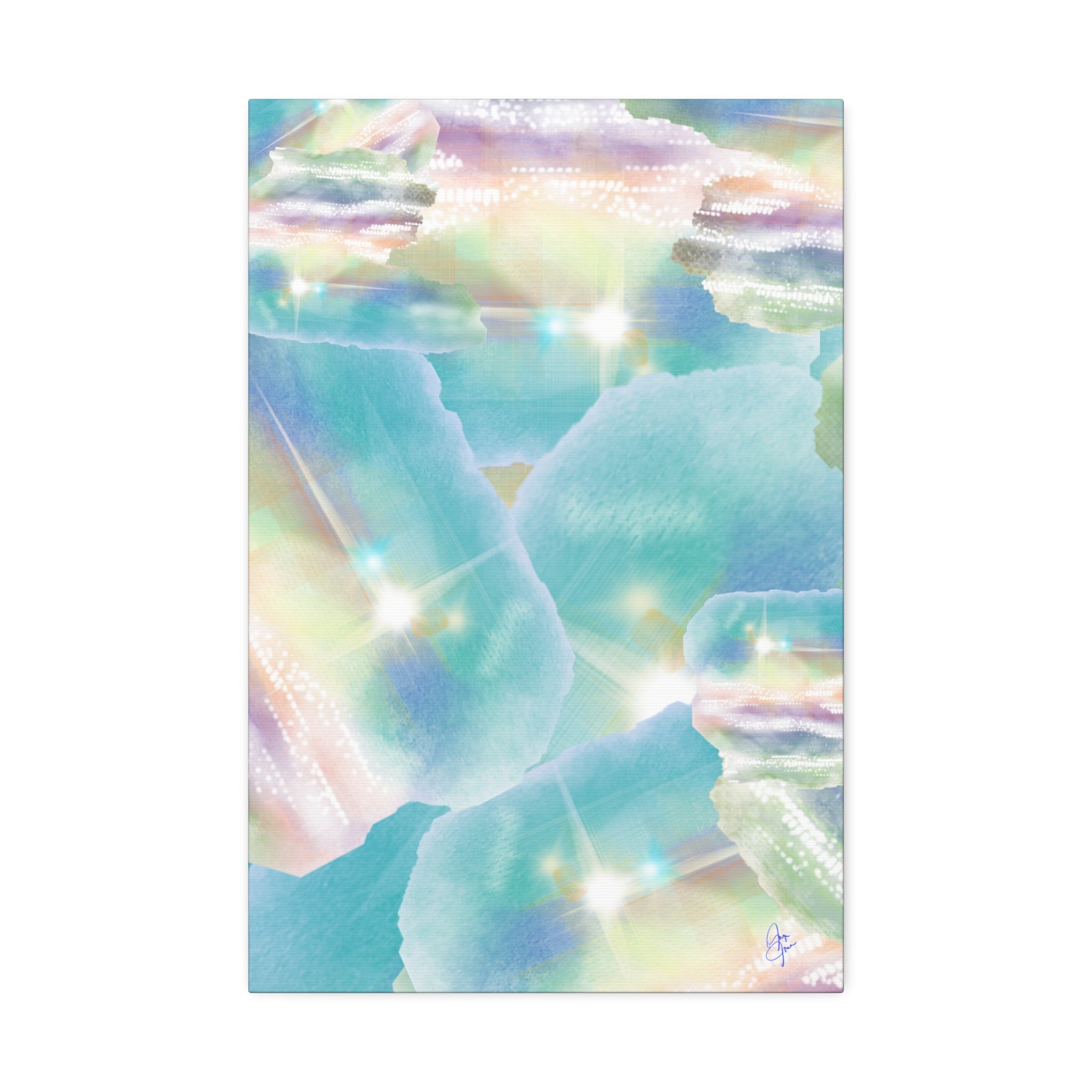 Iridescent Dreamscape Canvas Wall Art — Pastel Sea Glass Abstract