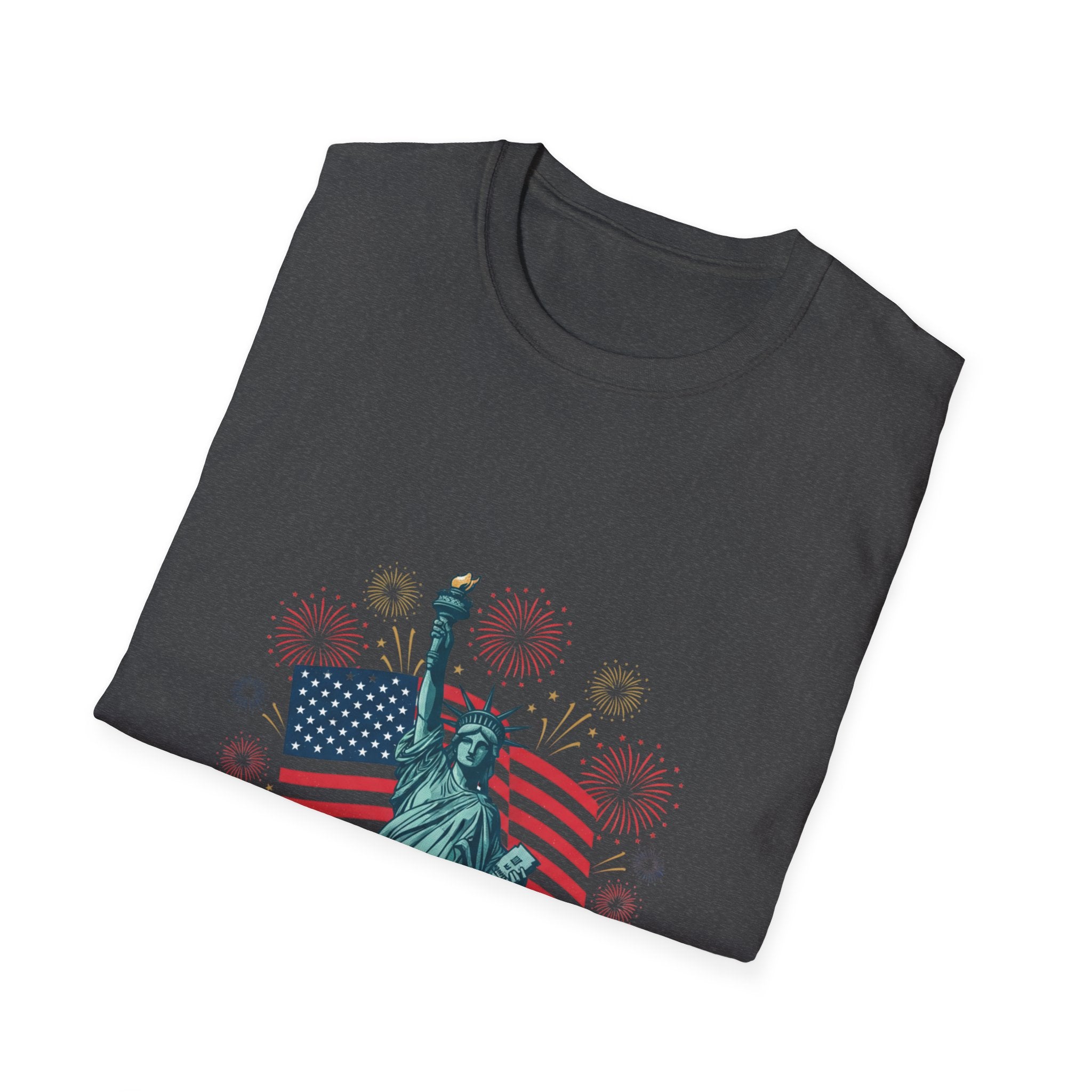 T-Shirt — "Happy 250th Birthday America" Statue of Liberty & Flag Patriotic Tee