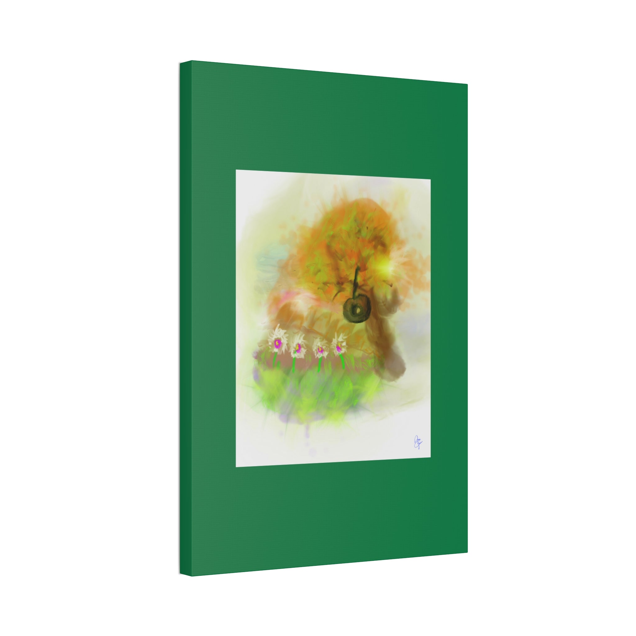 Whimsical Yard Canvas Print — Tire Swing & Broken Fence Stretched 1.5"