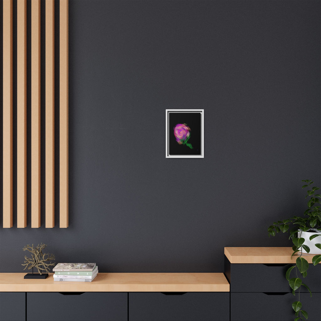 Abstract Rose Swirl Matte Framed Canvas — Multicolor Floral Wall Art