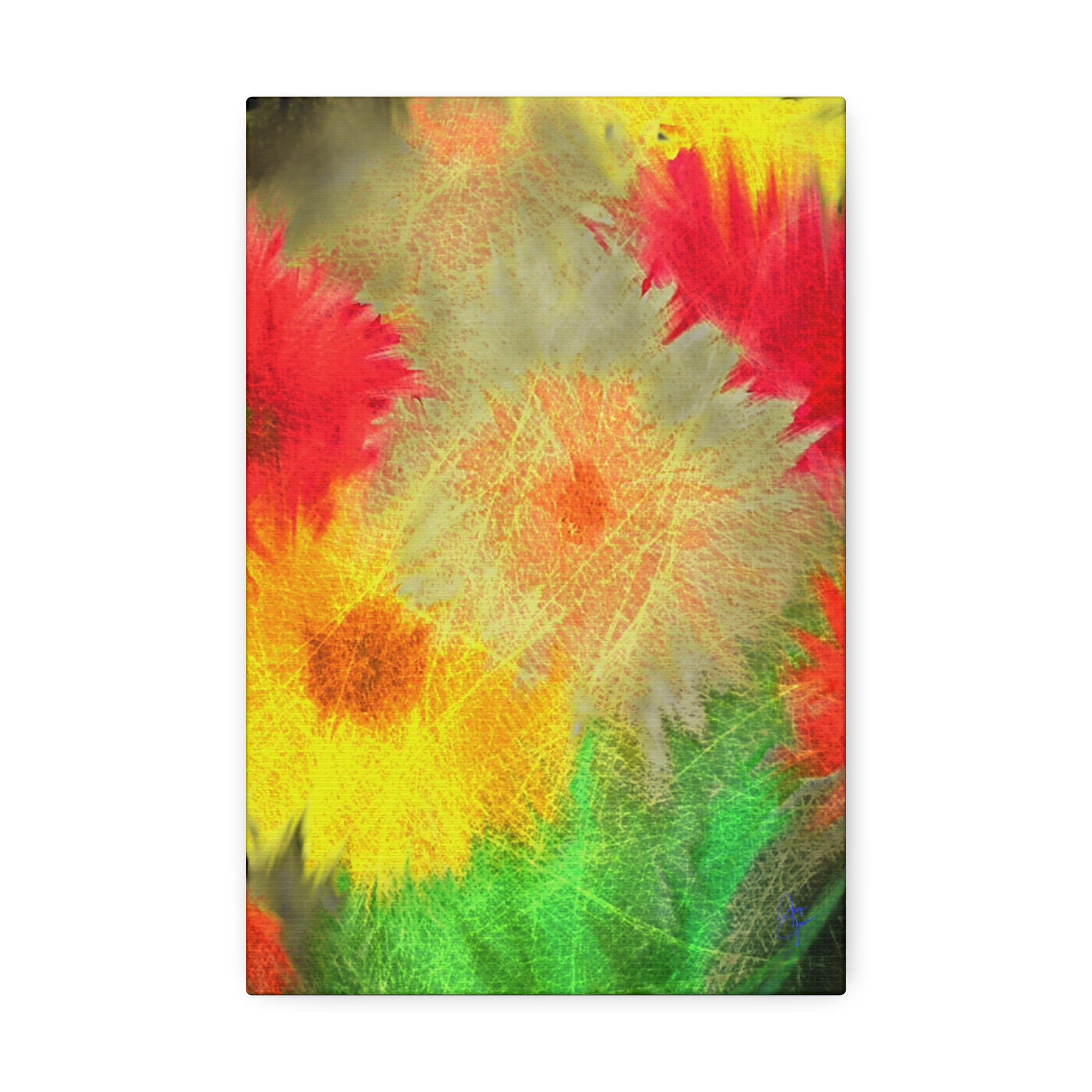 Abstract Rainbow Pumpkin Canvas Stretched 1.5" – Colorful Fall Wall Art