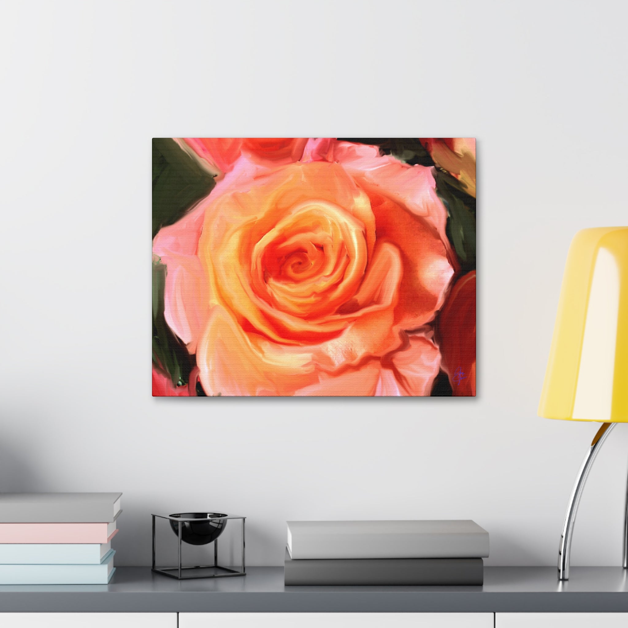 Orange Rose Canvas Print — Stretched 1.5" Wall Art