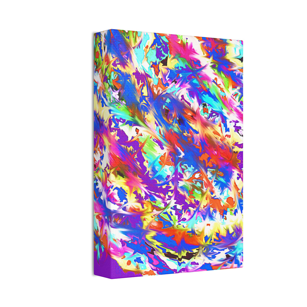 Abstract Rainbow Splash Canvas Print — Colorful Stretched Wall Art (1.5" Edge)