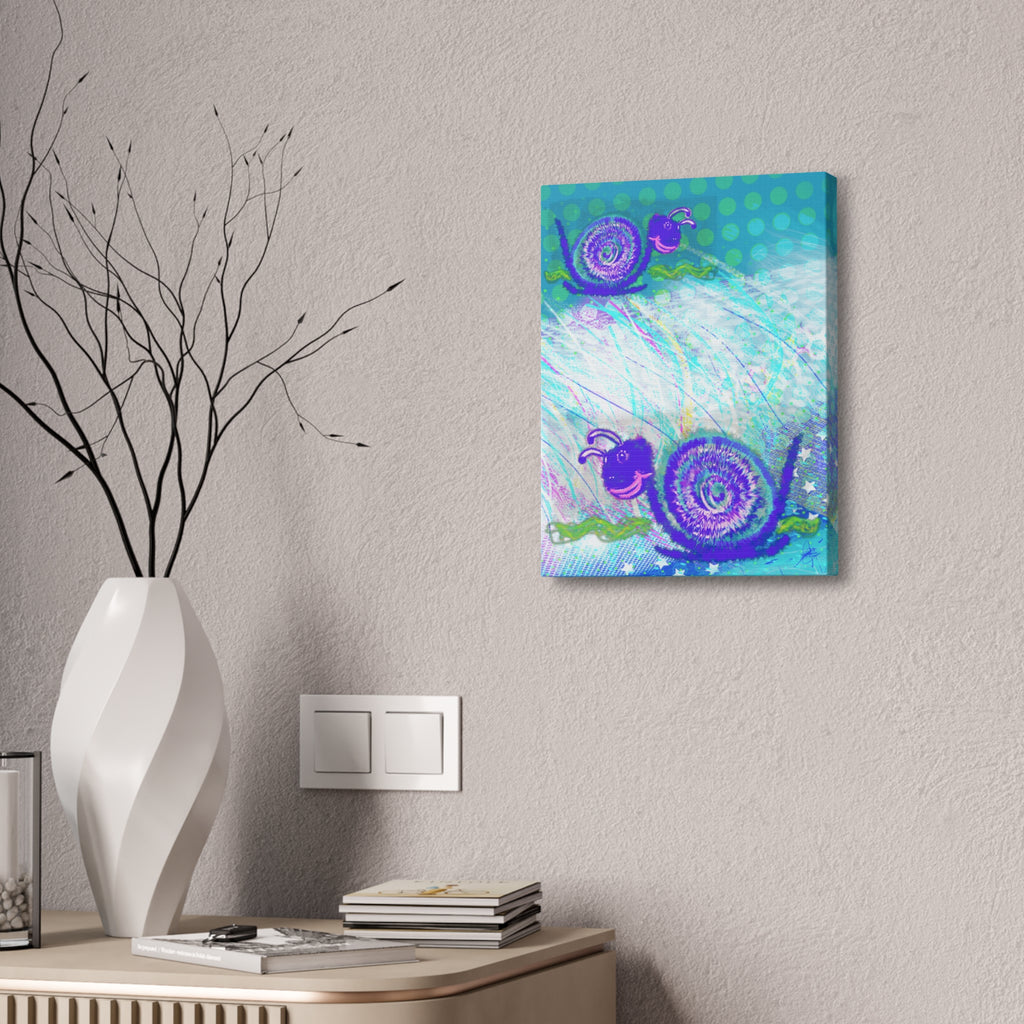 Cute Snail Nursery Wall Art Canvas – Stretched 1.5"